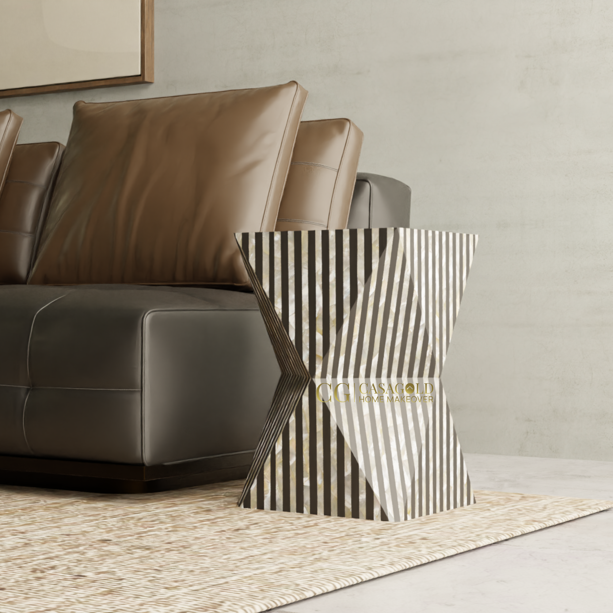 Artisan-crafted vintage inlay nesting tables for elegance