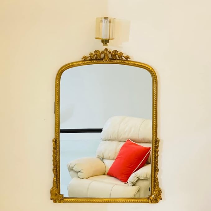 Vintage Rectangle Glass Mirror with Chain