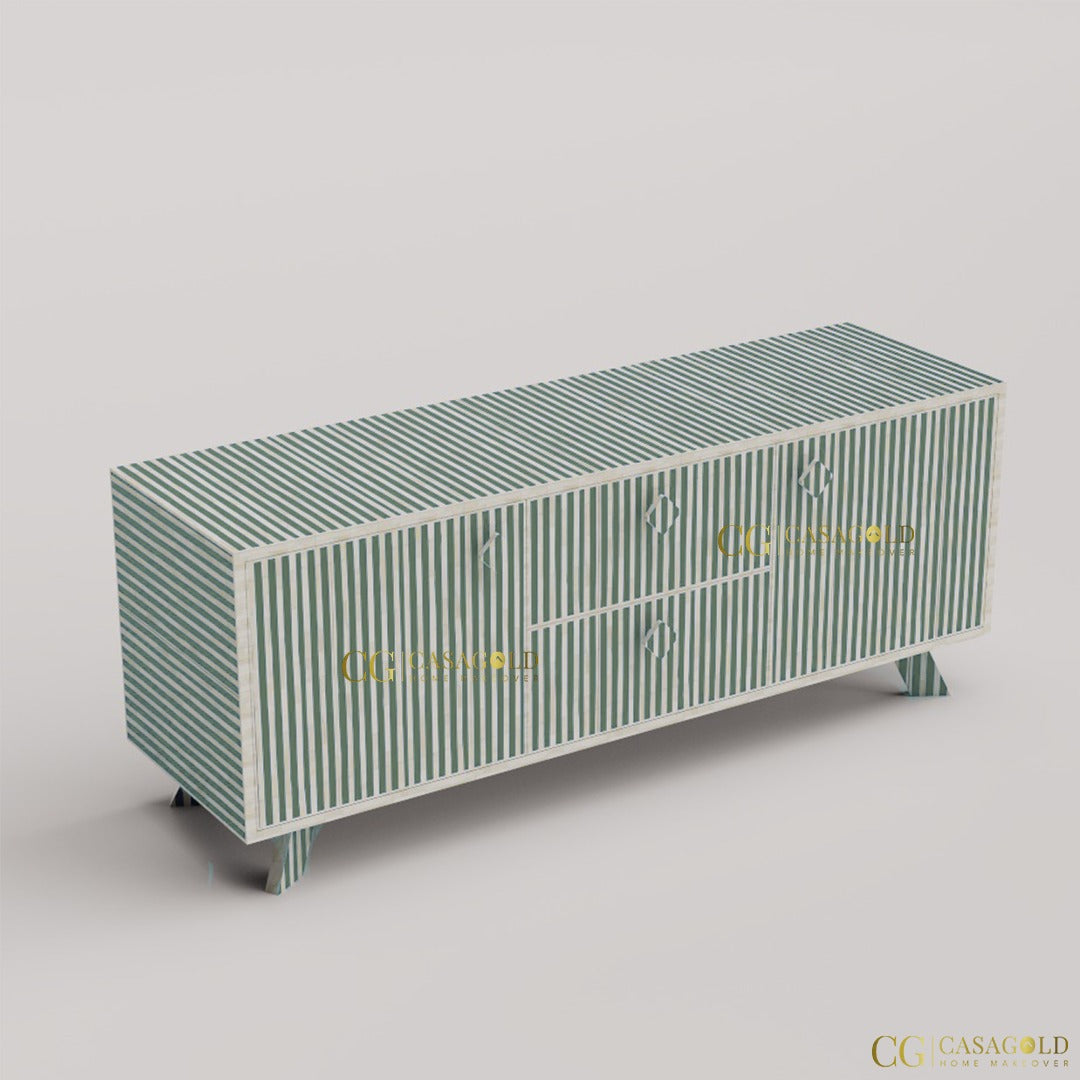 Waterfall-patterned inlay TV console for decor