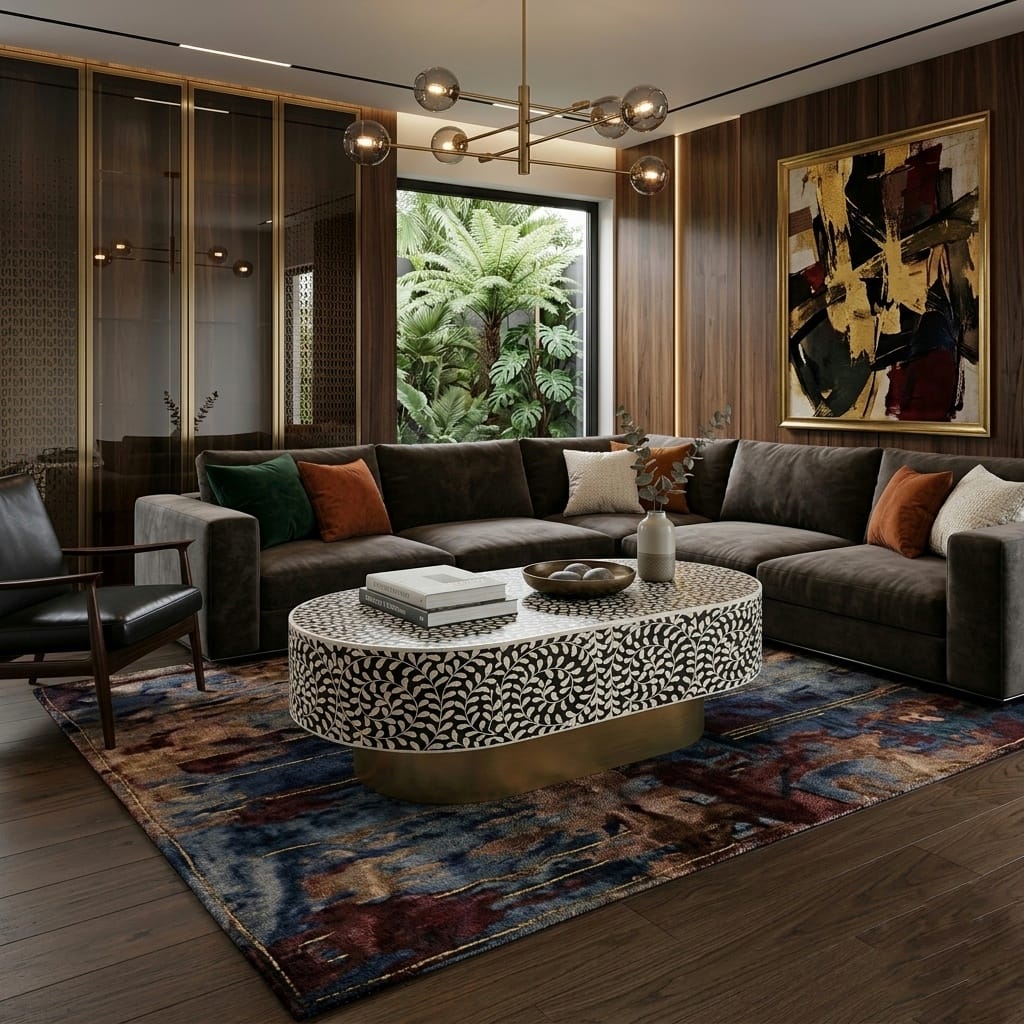 Inlay Jordan Oval Shape Coffee Table - Cleo