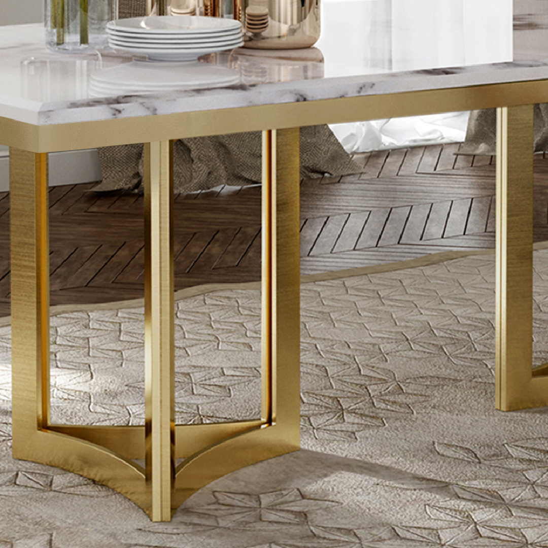White Marble Luxury Dining Table for Sophisticated Interiors