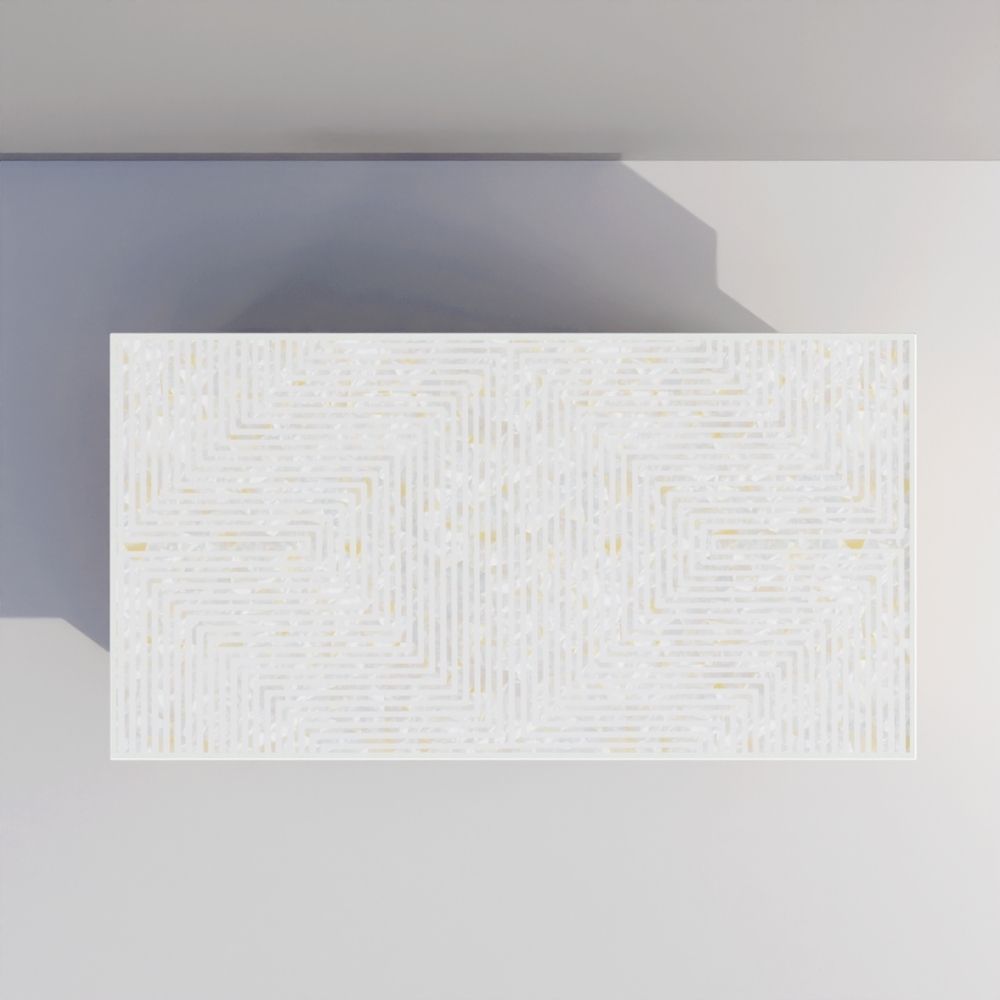 "White bone inlay rectangular coffee table for bold interiors"