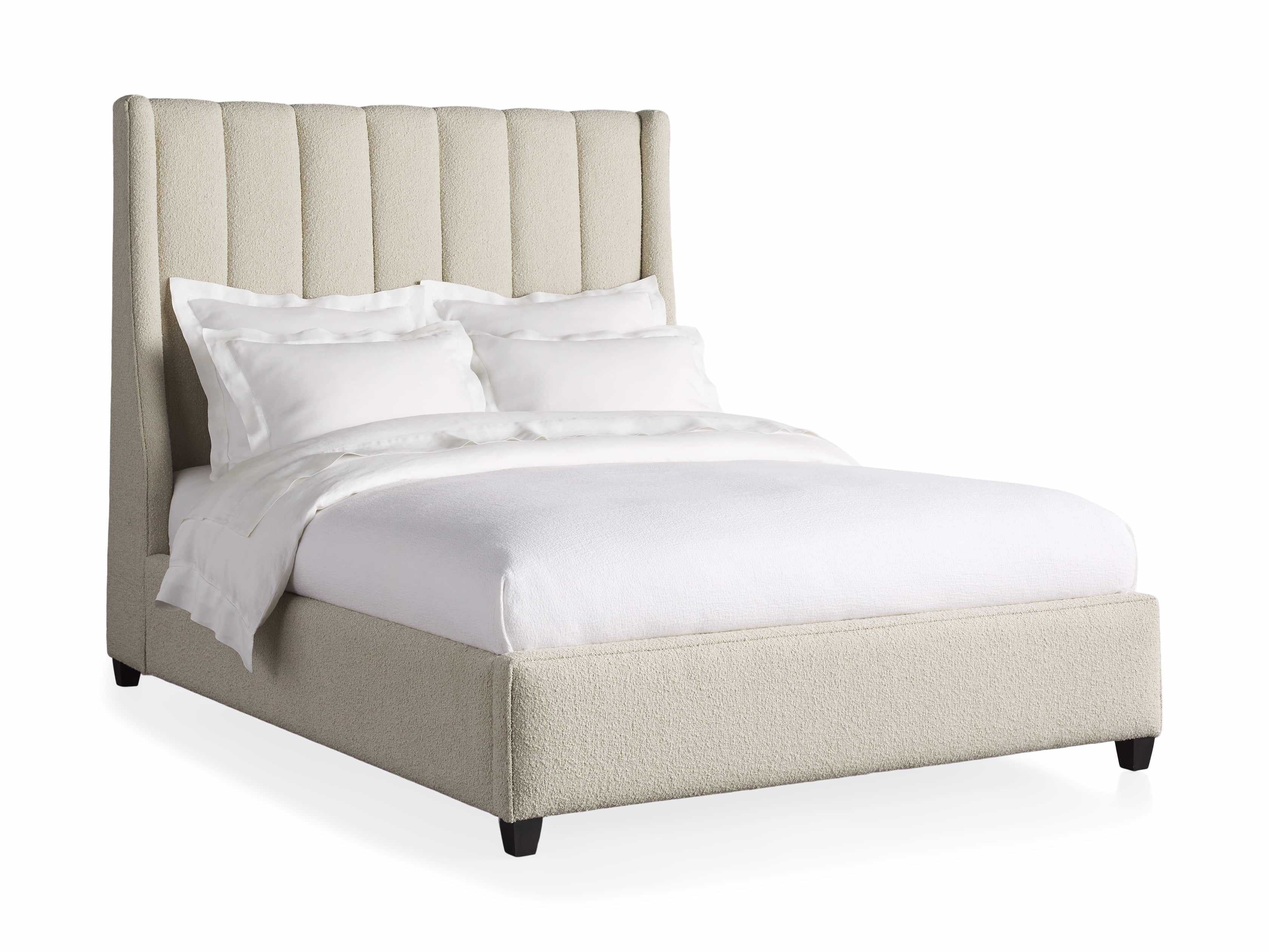 Sturdy wooden wings bed frame for modern decor