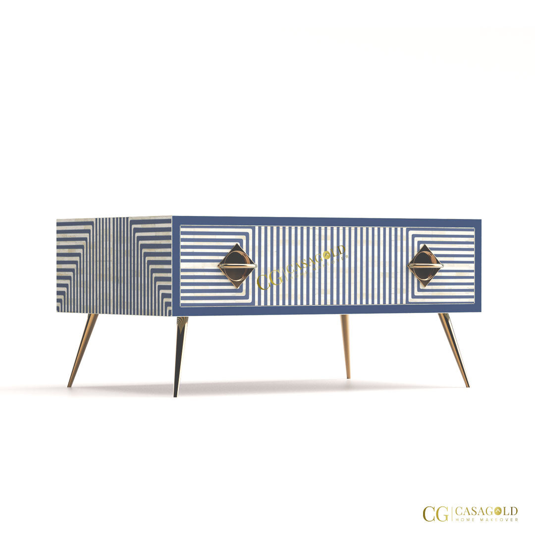 Luxurious Bone Inlay Rectangular Coffee Table