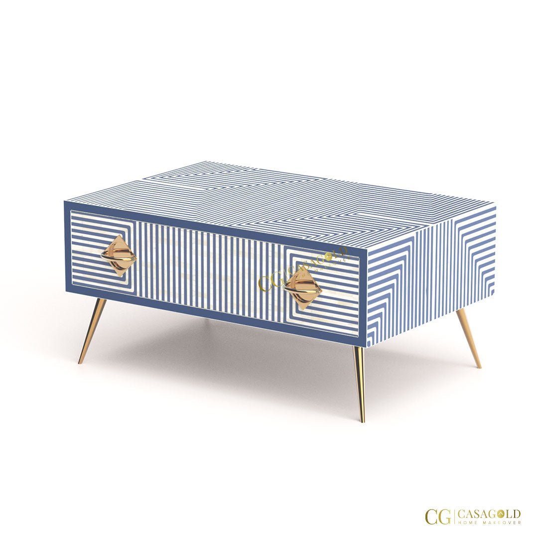 Luxurious Bone Inlay Rectangular Coffee Table