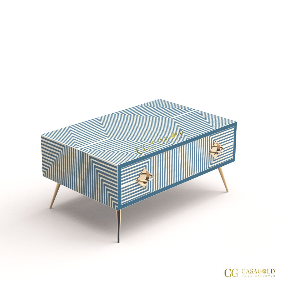 Luxurious Bone Inlay Rectangular Coffee Table