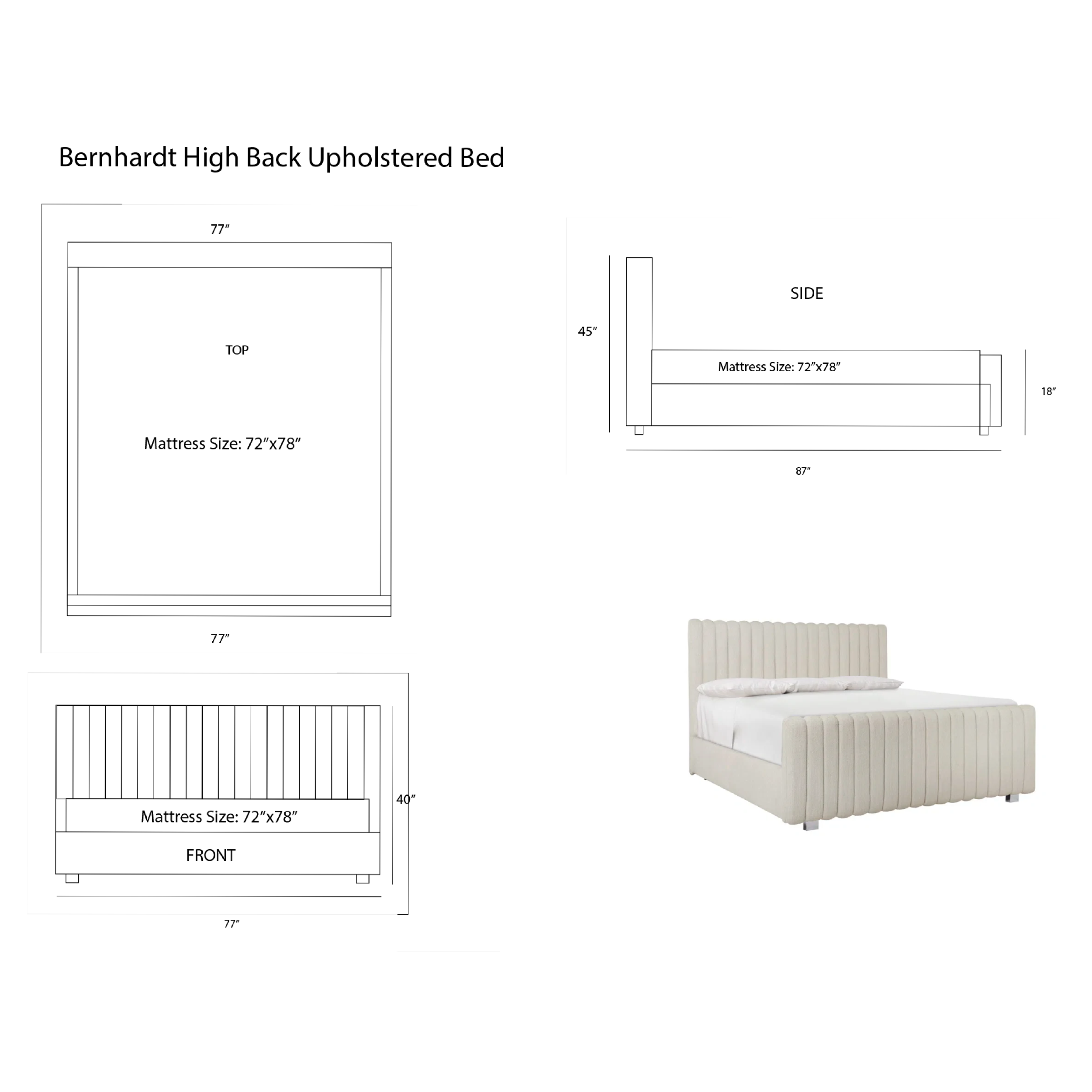 Bernhardt High Back Upholstered Bed