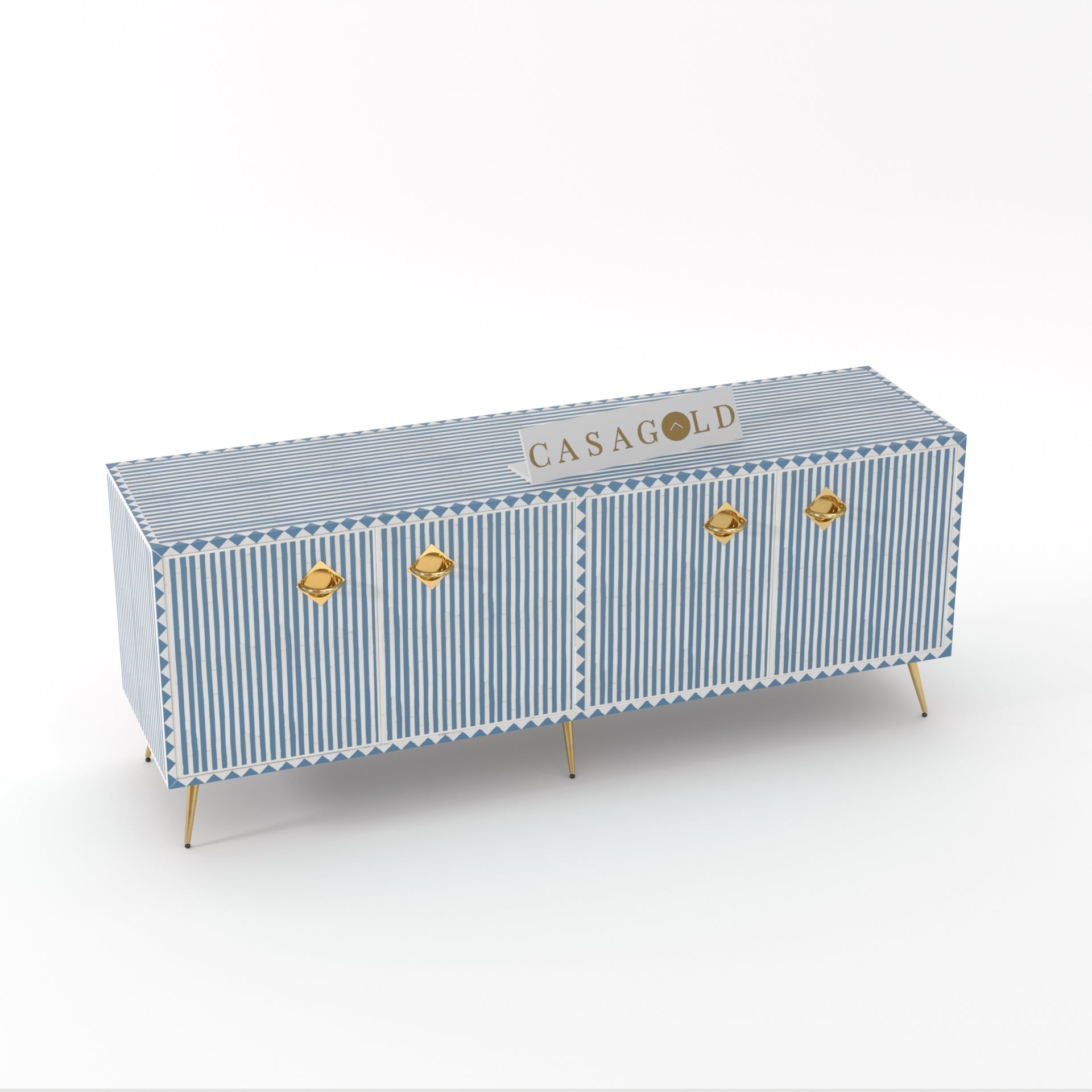 Modern design bone inlay media console