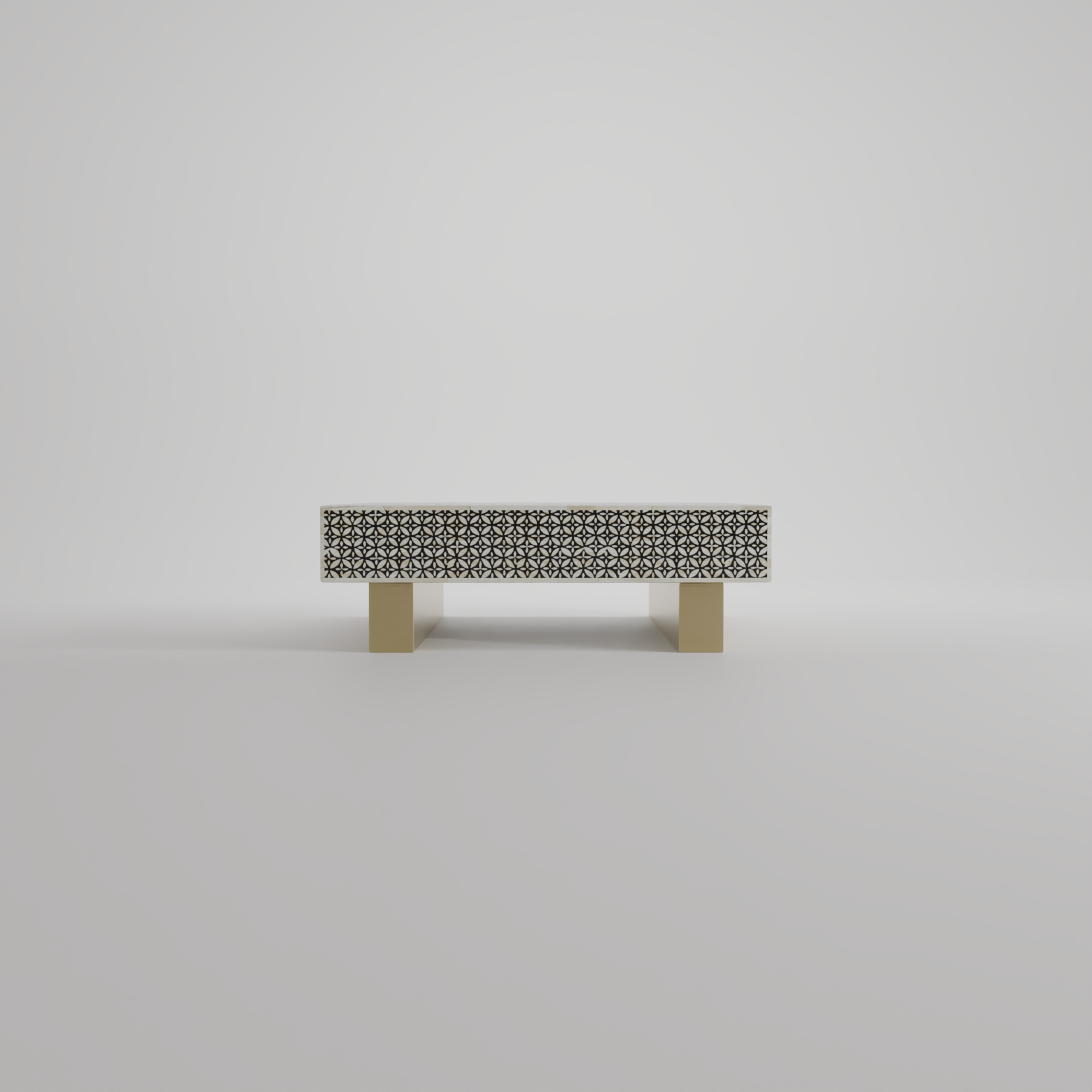 designer square coffee table in inlay floral pattern