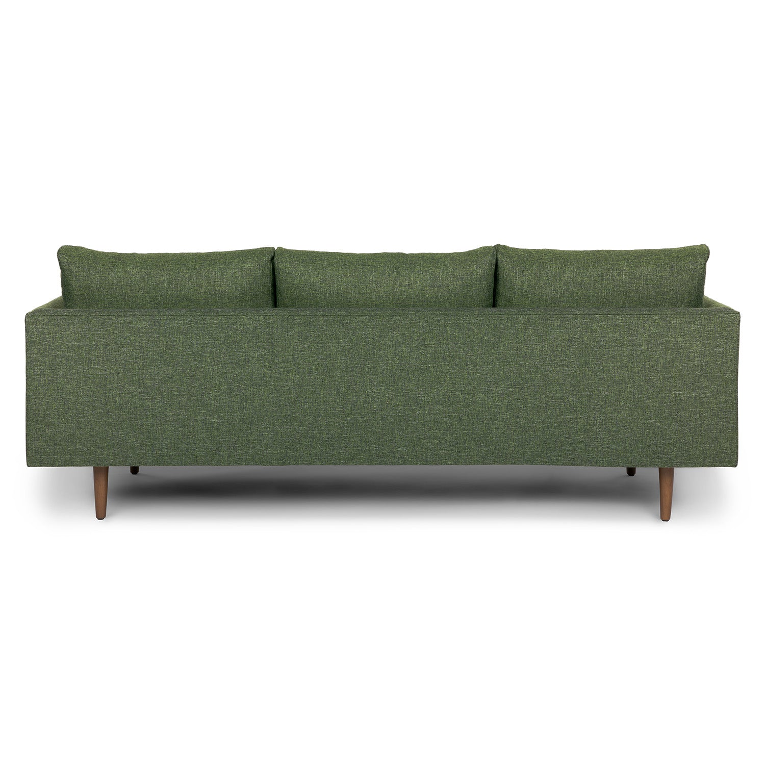 Stylish Green Fabric Sofa – Three-Seater with Solid Wood Frame