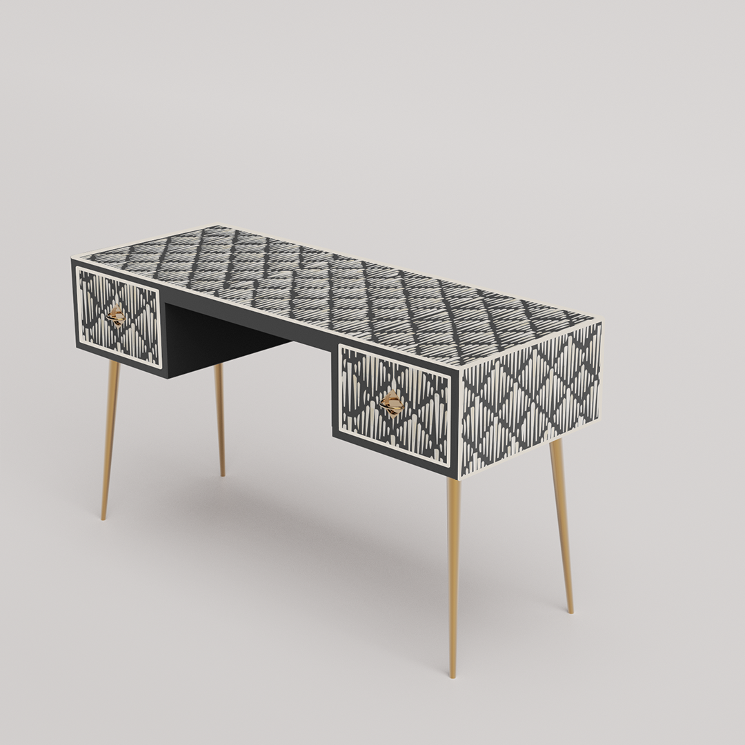 Morrisson bone inlay writing desk for elegant workspaces