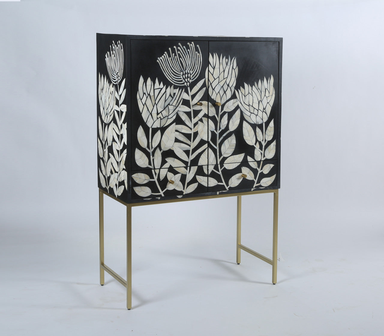 kingsley bone inlay storage cabinet with elegant craftsmanship.