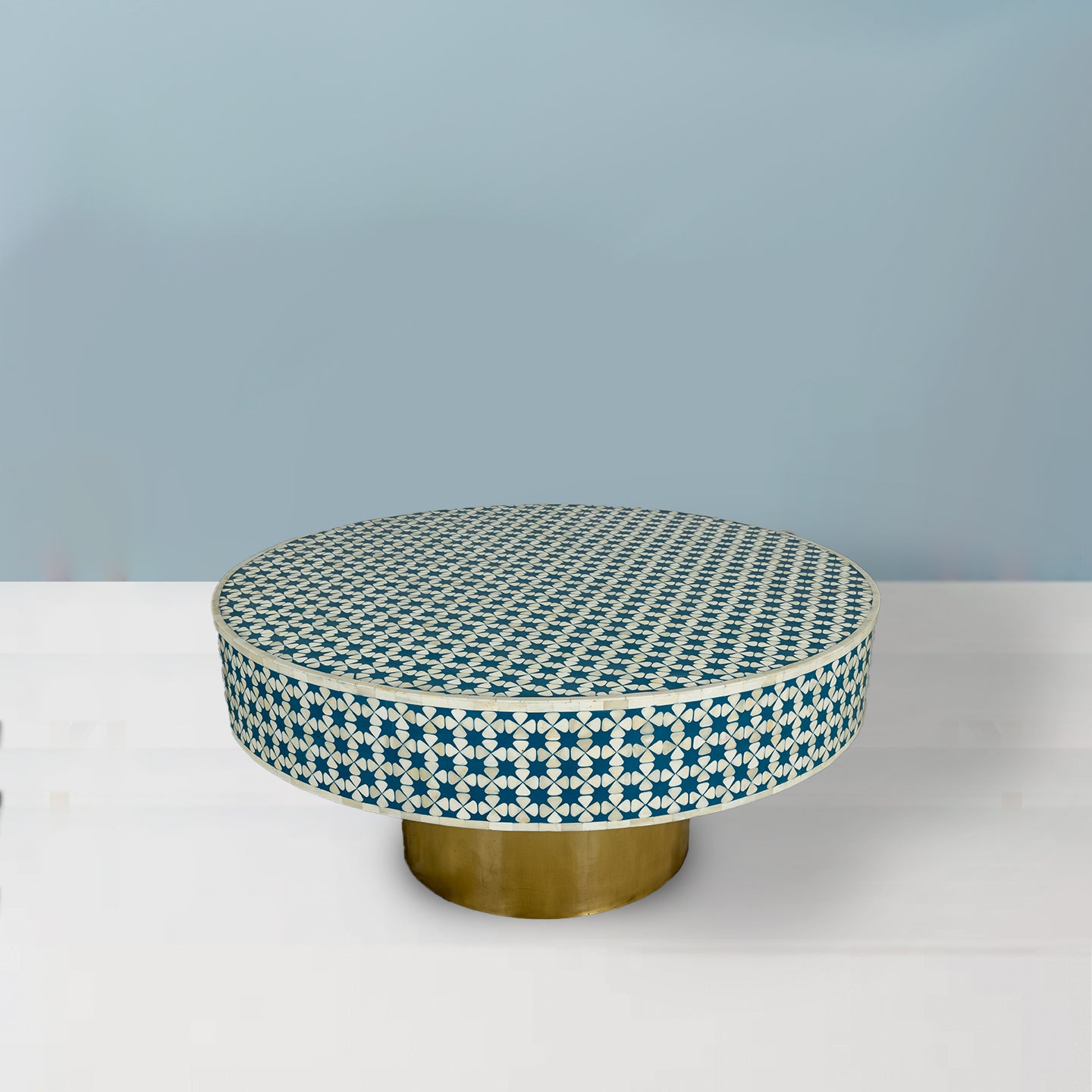 Inlay Indigo Round Coffee Table - Liza