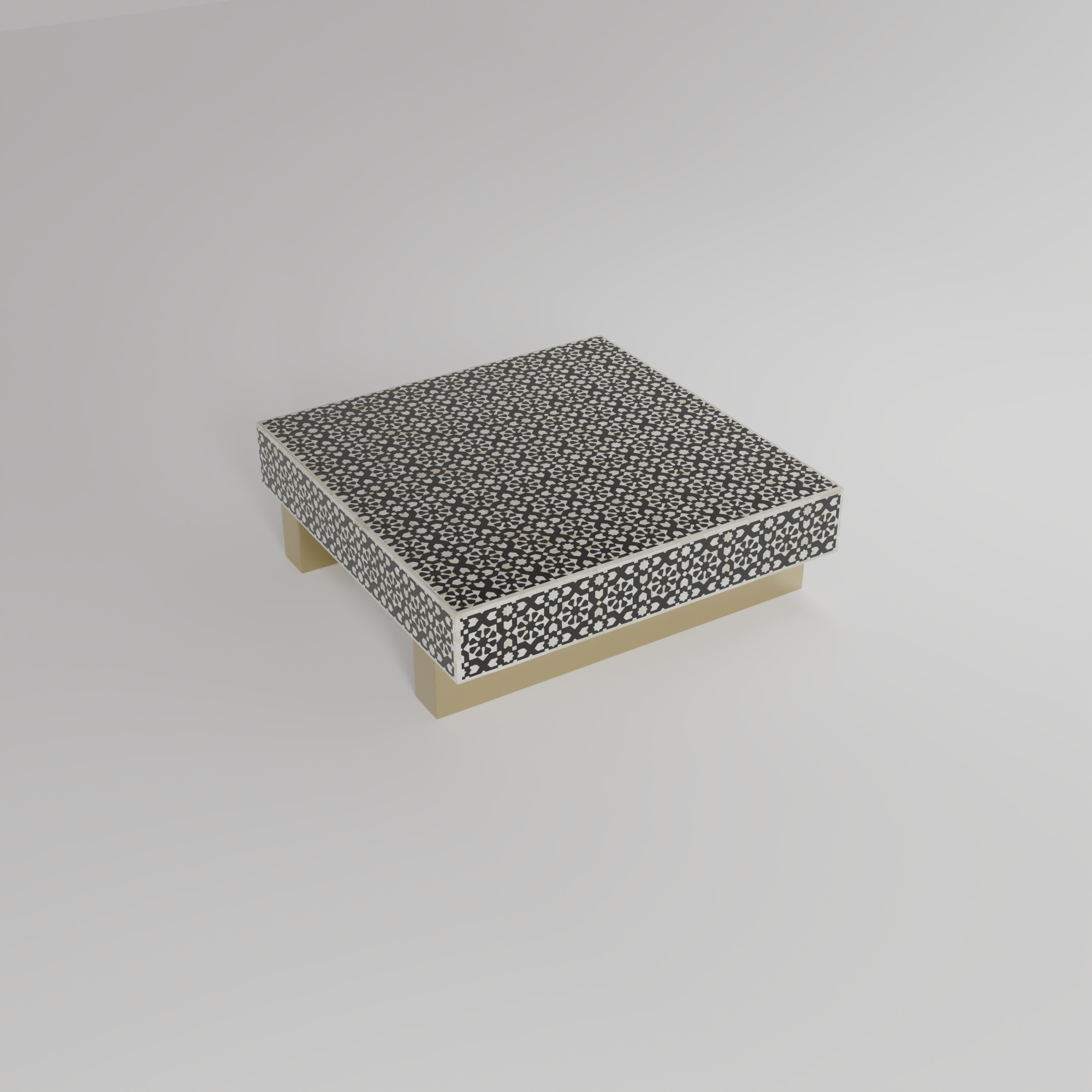 big coffee table with golden base square