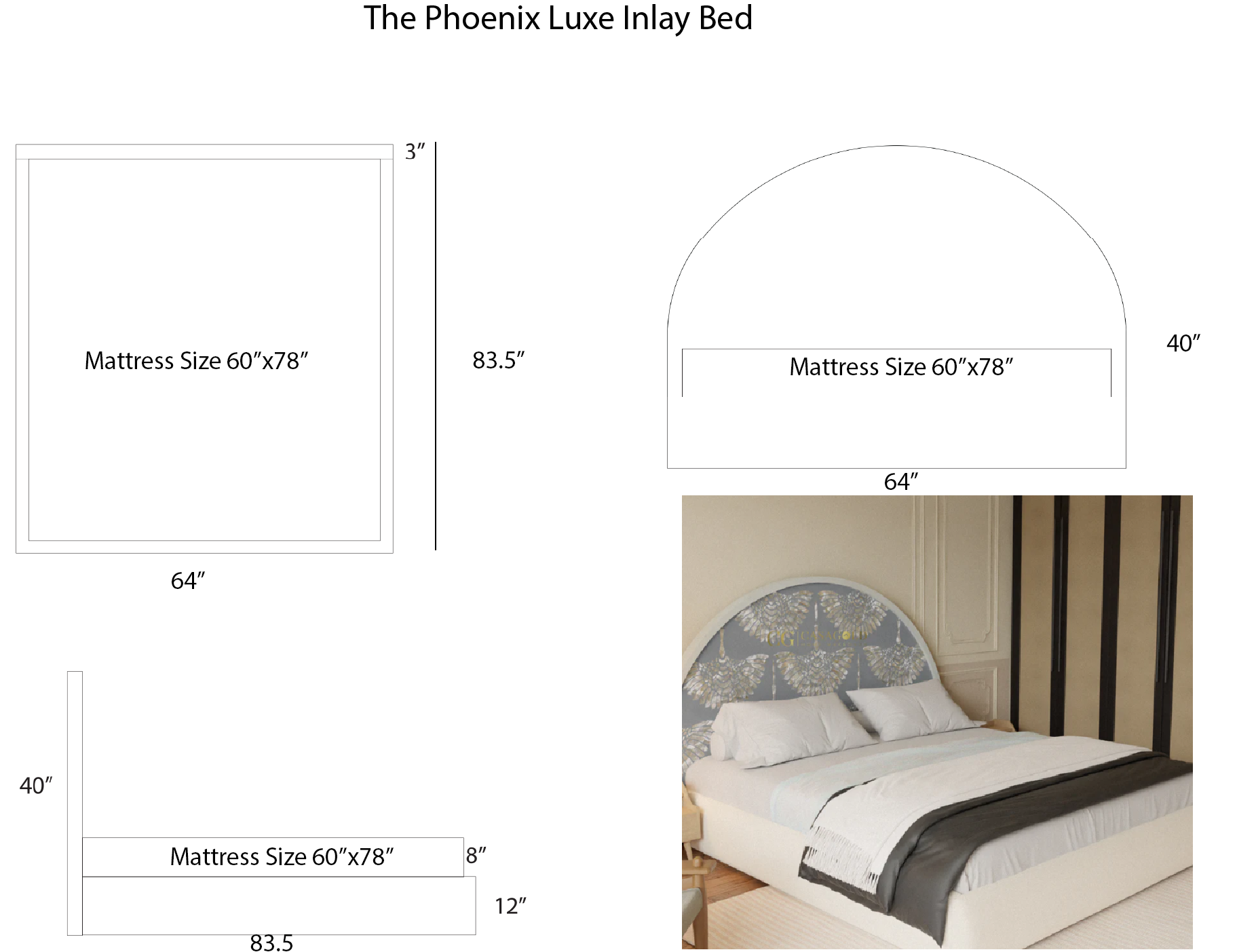 The Phoenix Luxe Inlay Bed