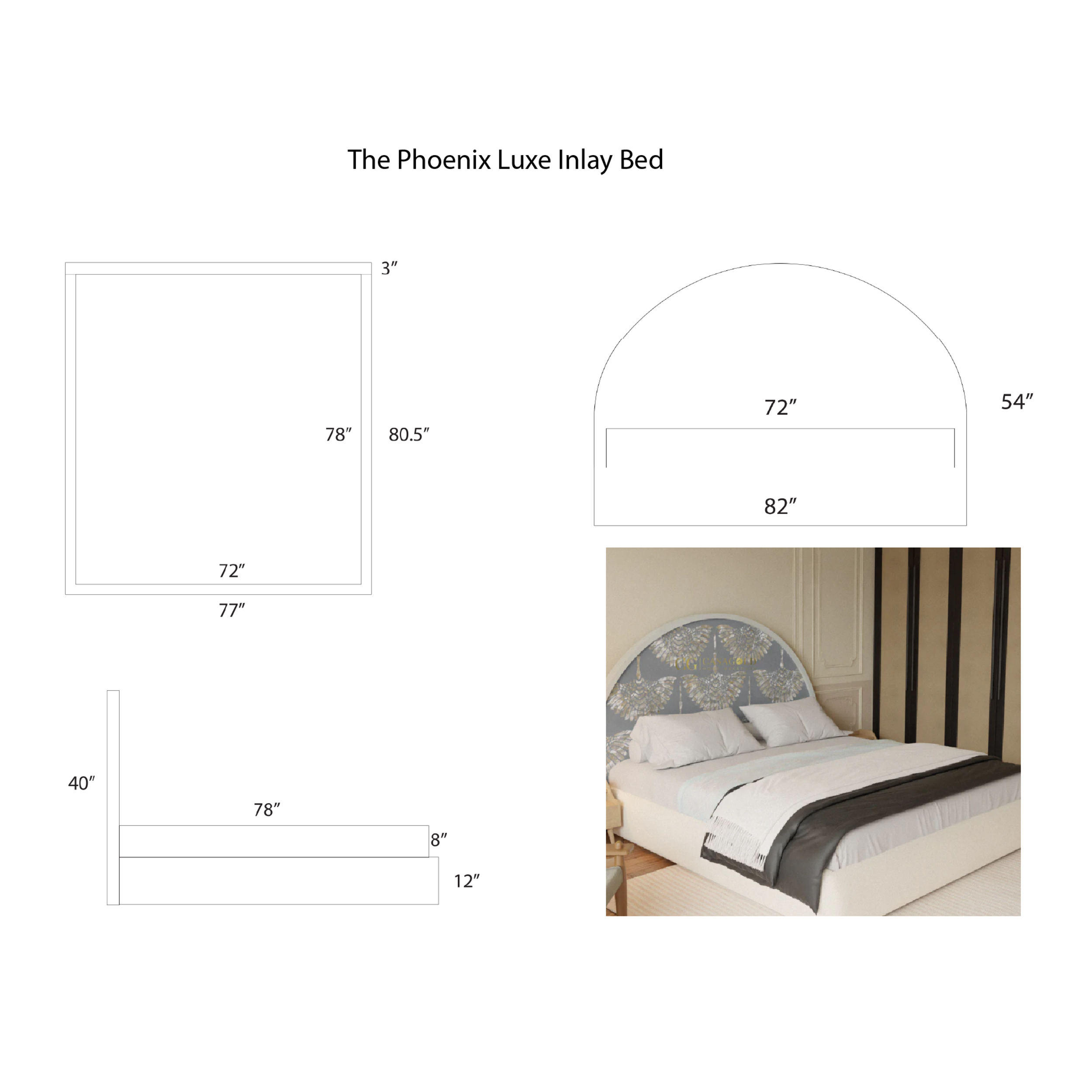The Phoenix Luxe Inlay Bed