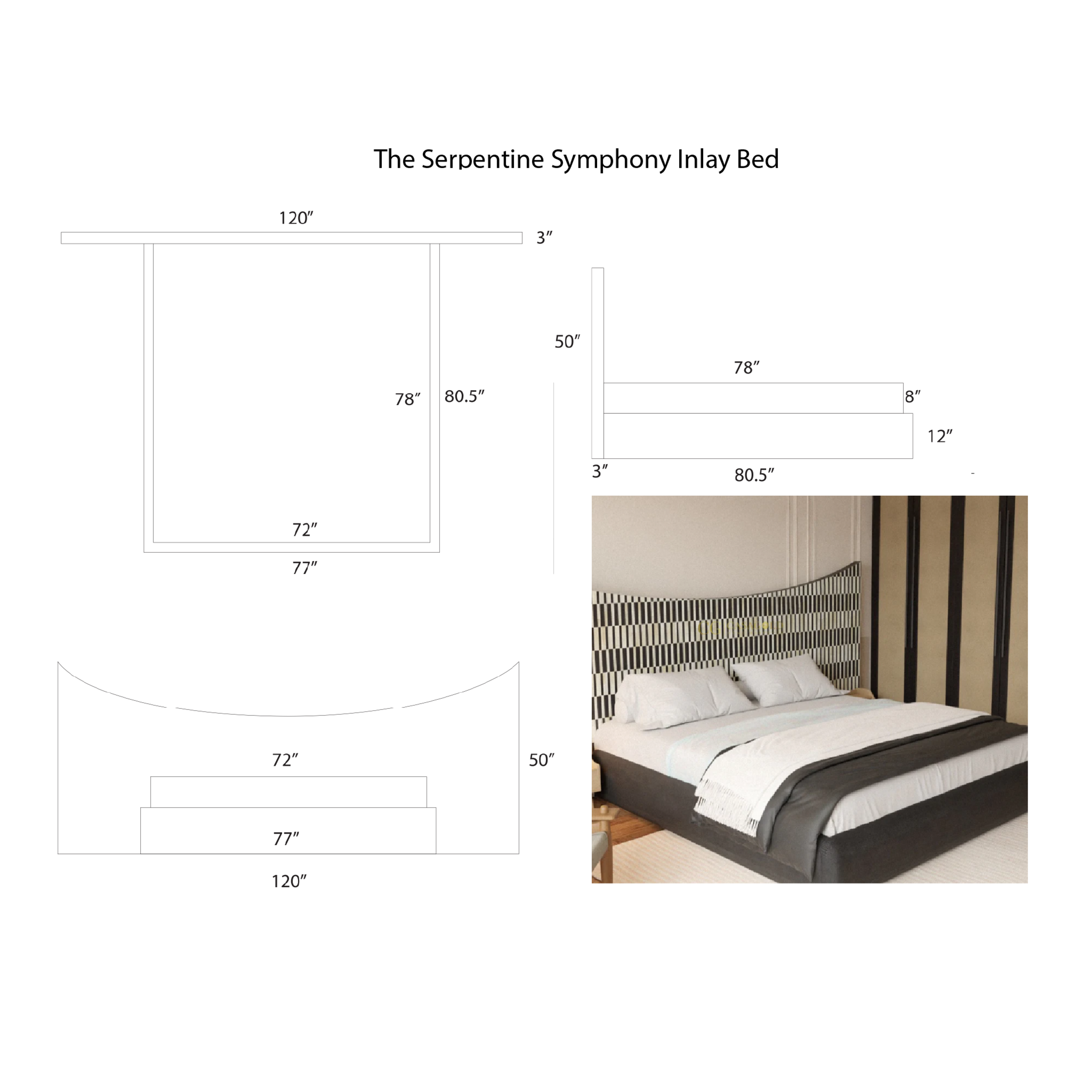 The Serpentine Symphony Inlay Bed