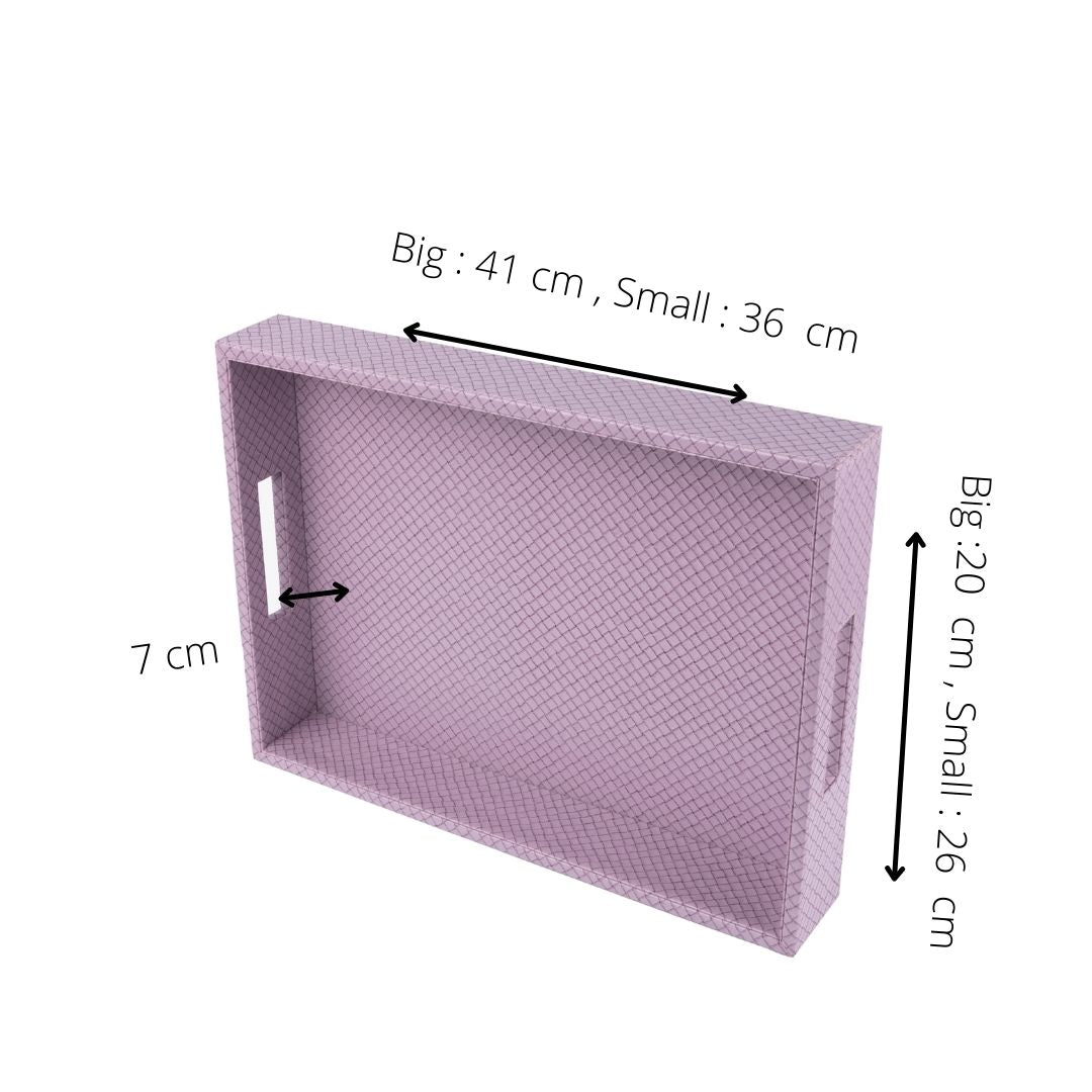 Lavender Leather Tray - Set of 2