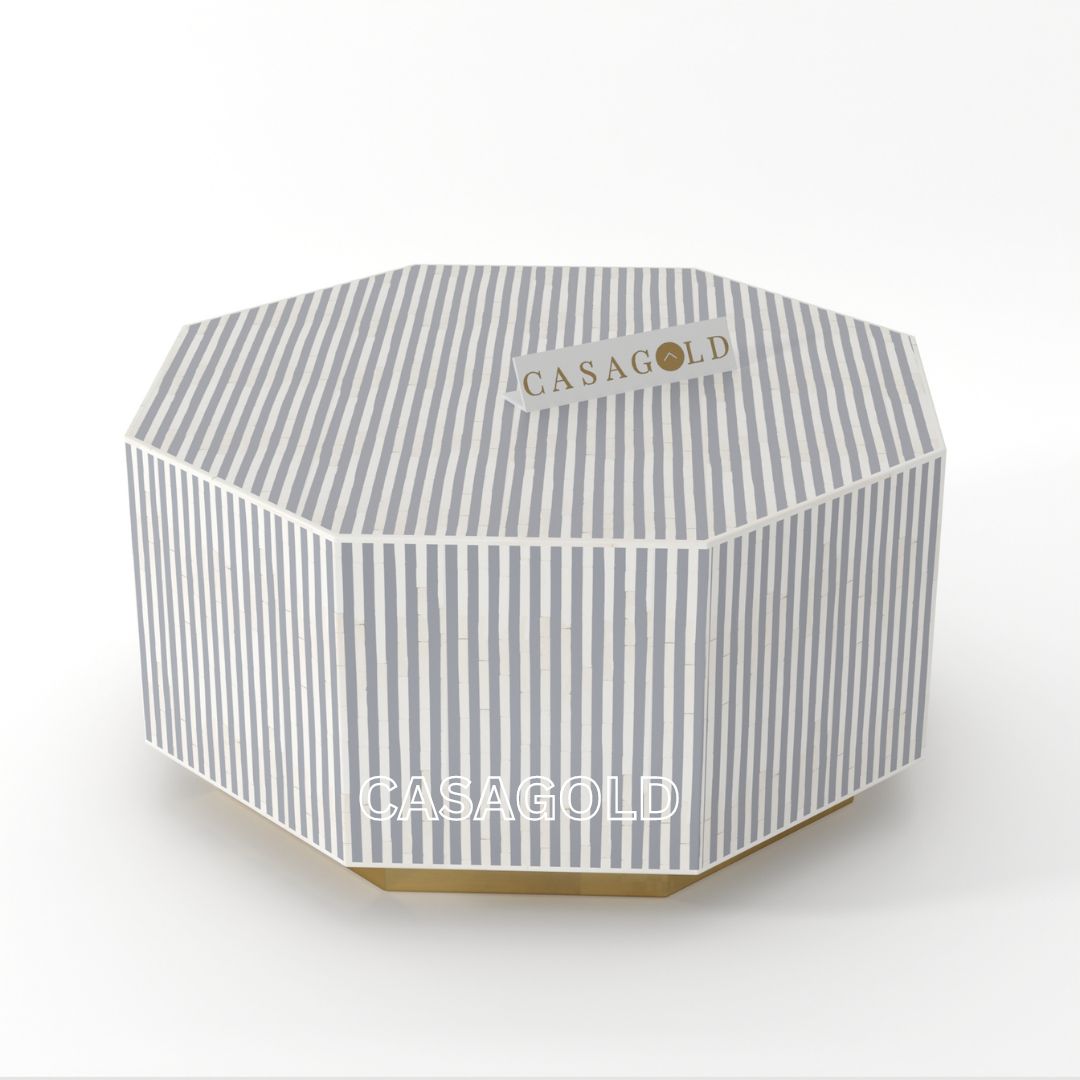 Hexagon Inlay Coffee Table - Waterfall