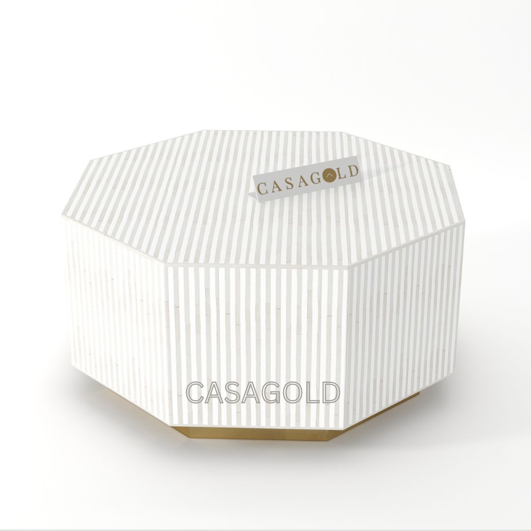 Hexagon Inlay Coffee Table - Waterfall