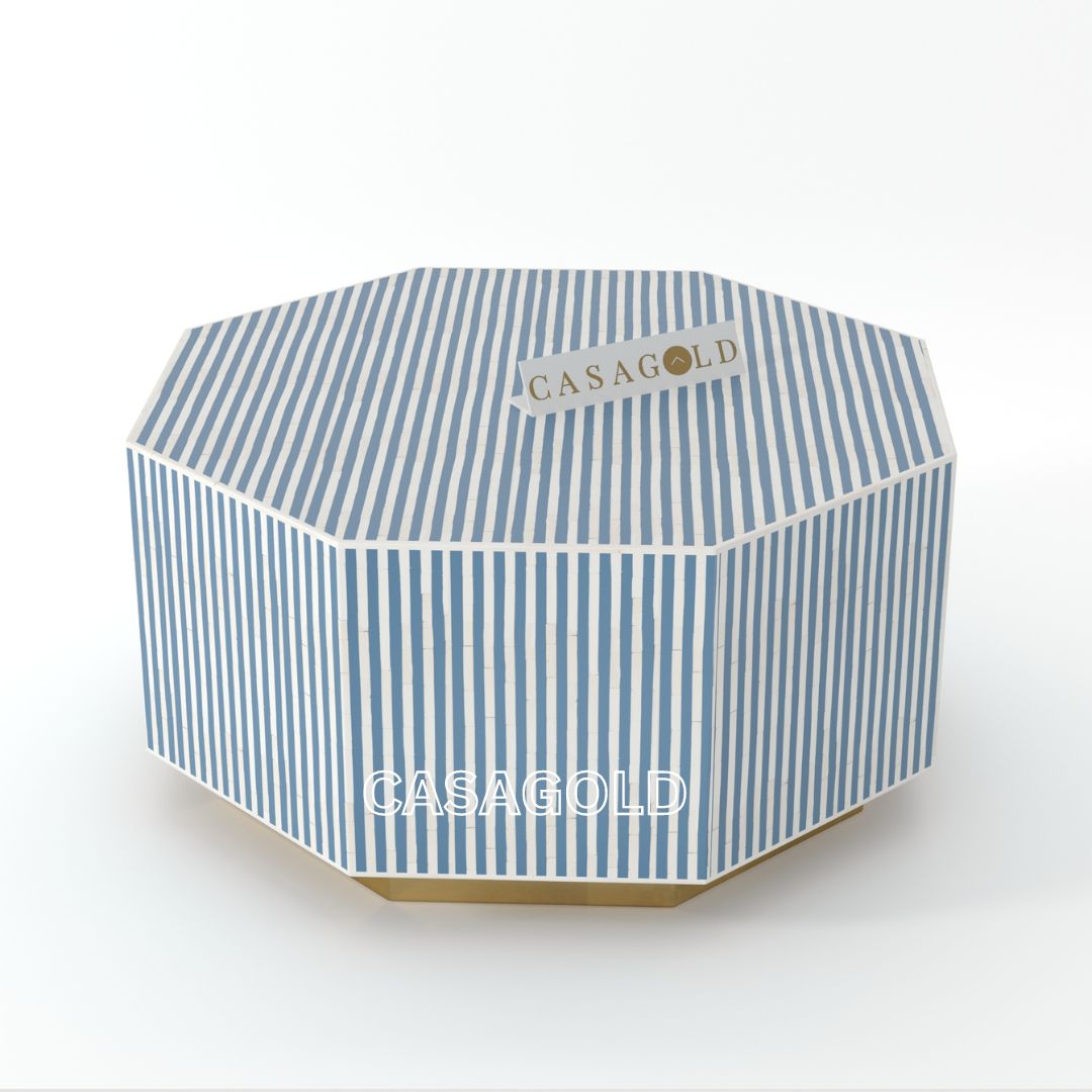 Hexagon Inlay Coffee Table - Waterfall