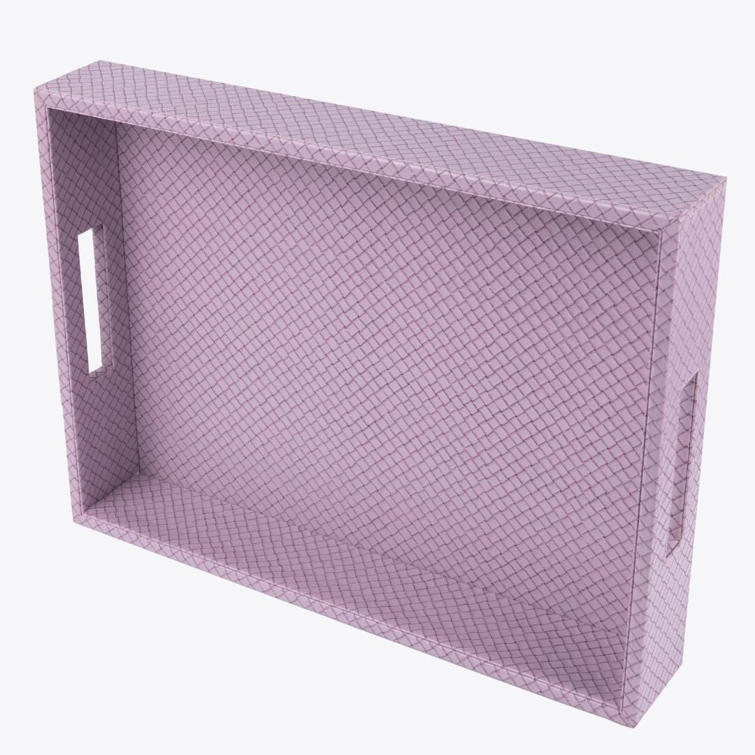 Lavender Leather Tray - Set of 2