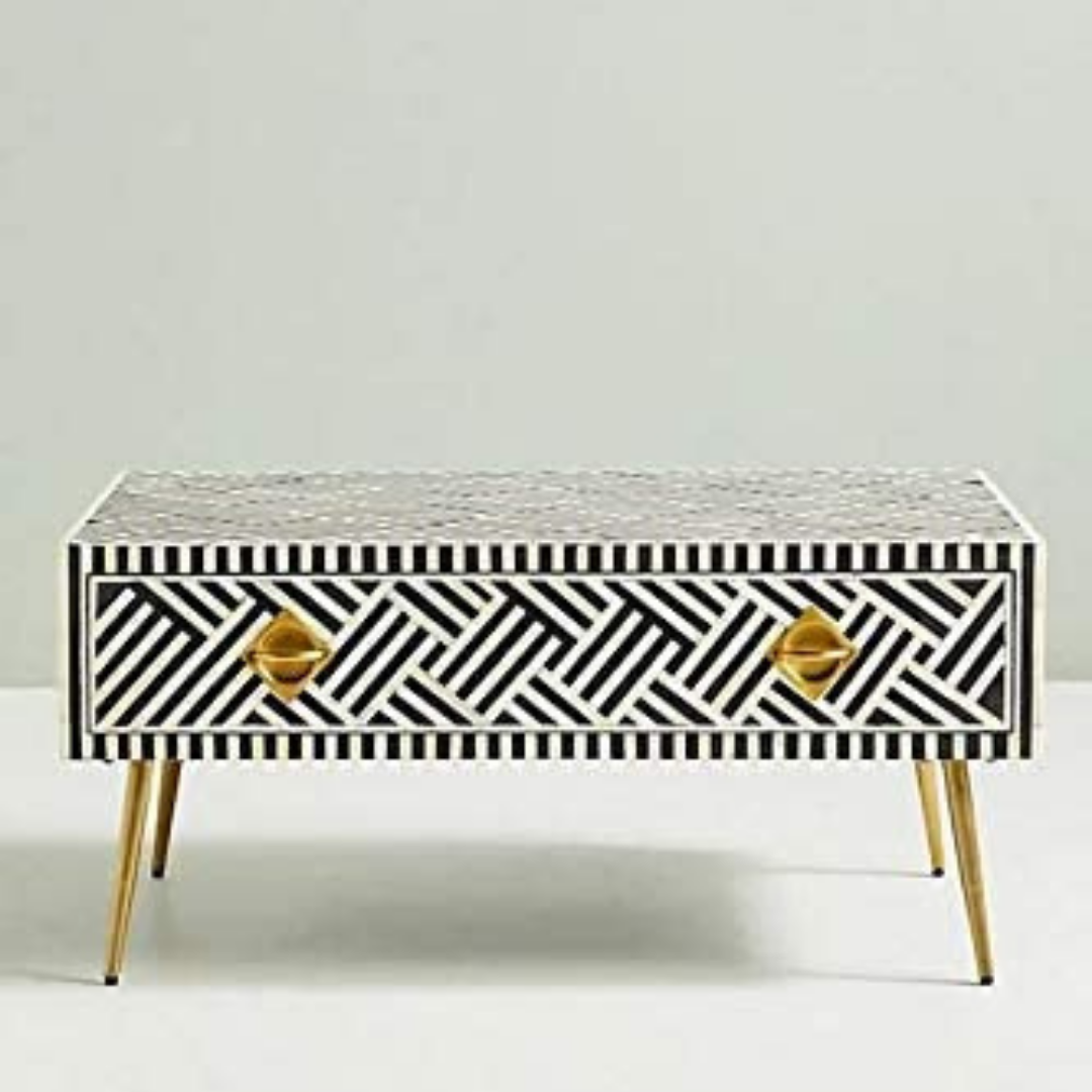 Zoey Inlay Coffee Table - Chevron