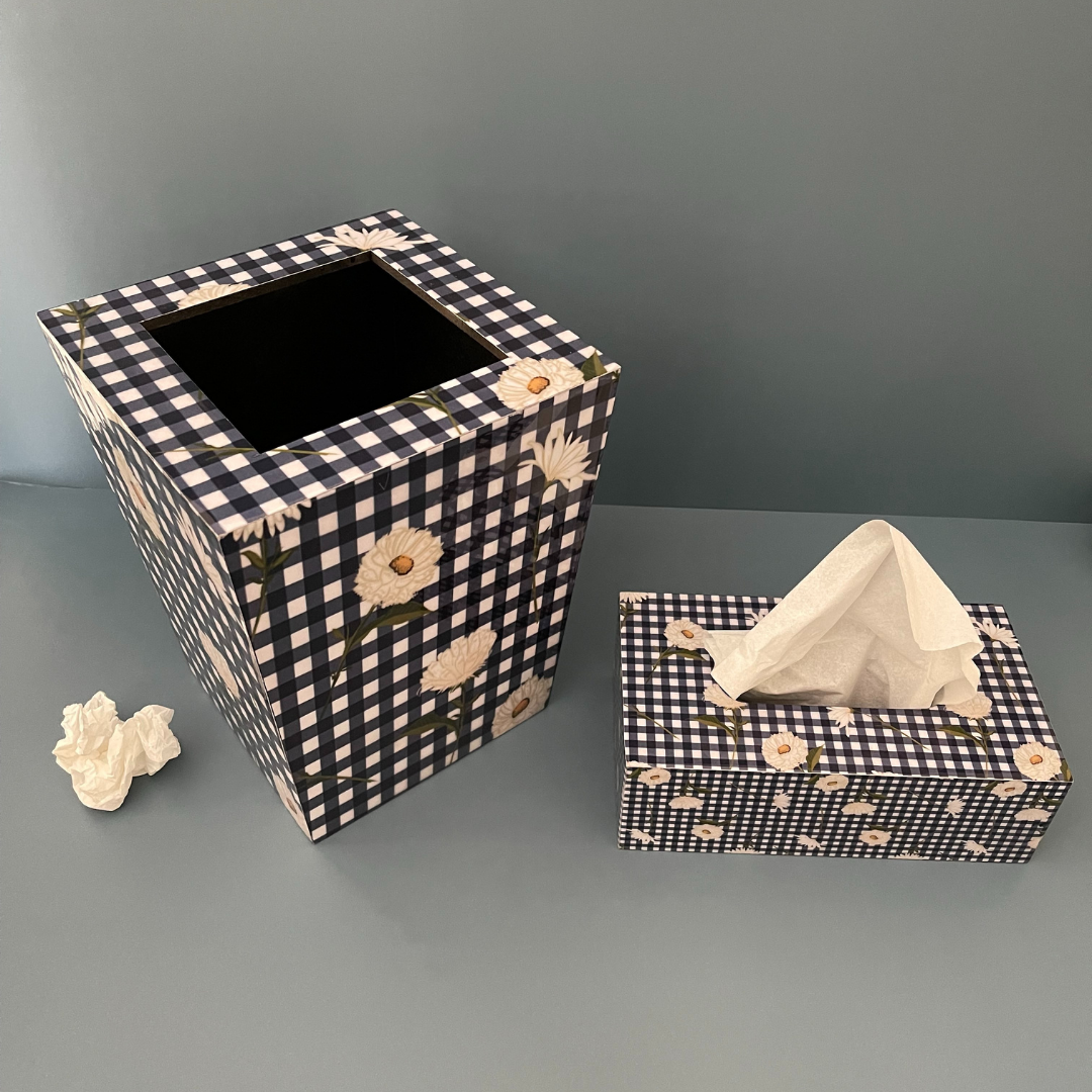 Flora Waste Bin & Tissue Box Set