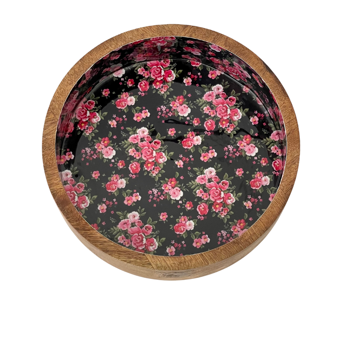 Wooden Serving Bowl - Flora