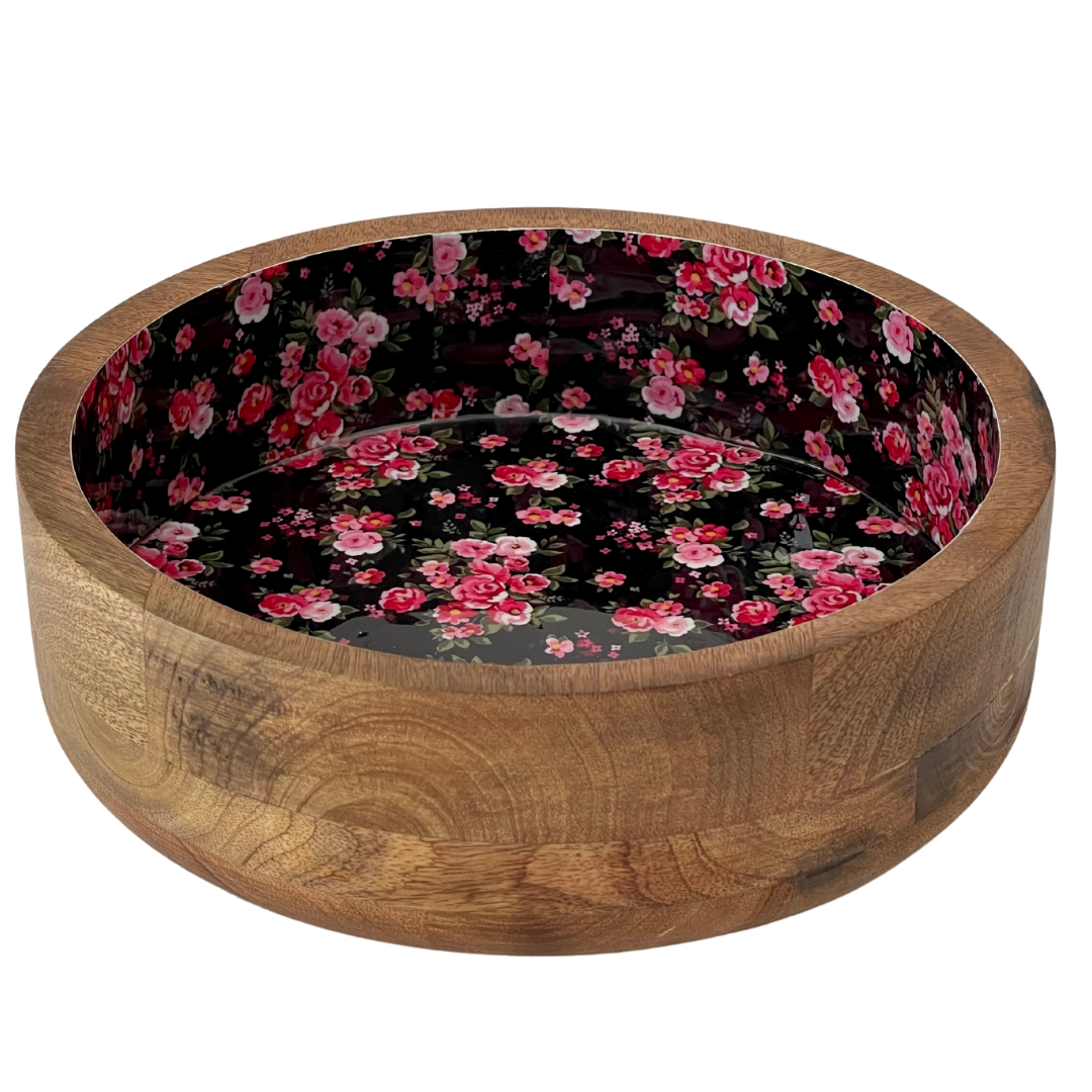 Wooden Serving Bowl - Flora