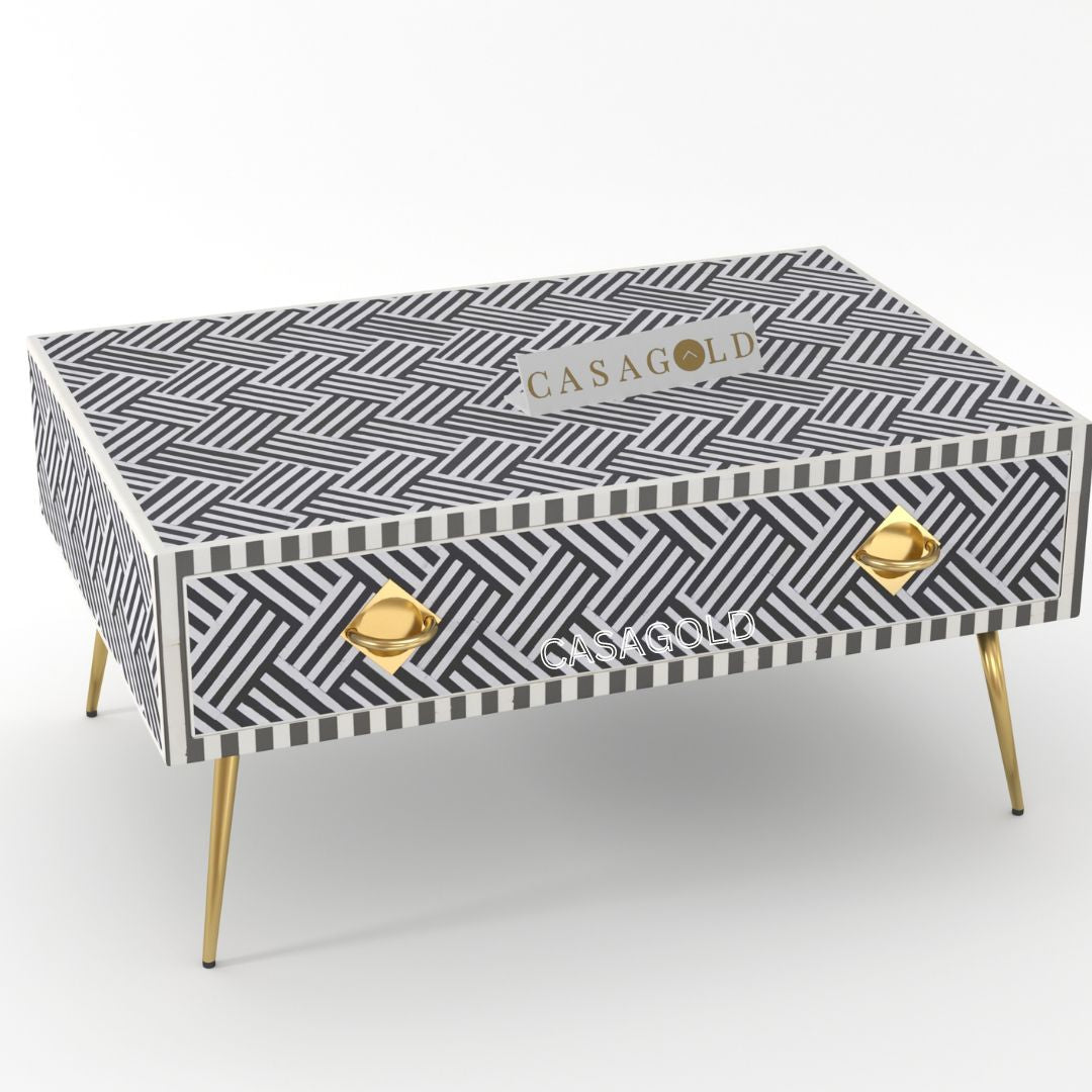 Zoey Inlay Coffee Table - Chevron