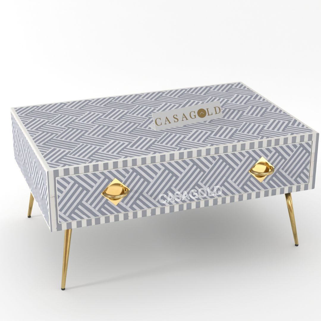 Zoey Inlay Coffee Table - Chevron