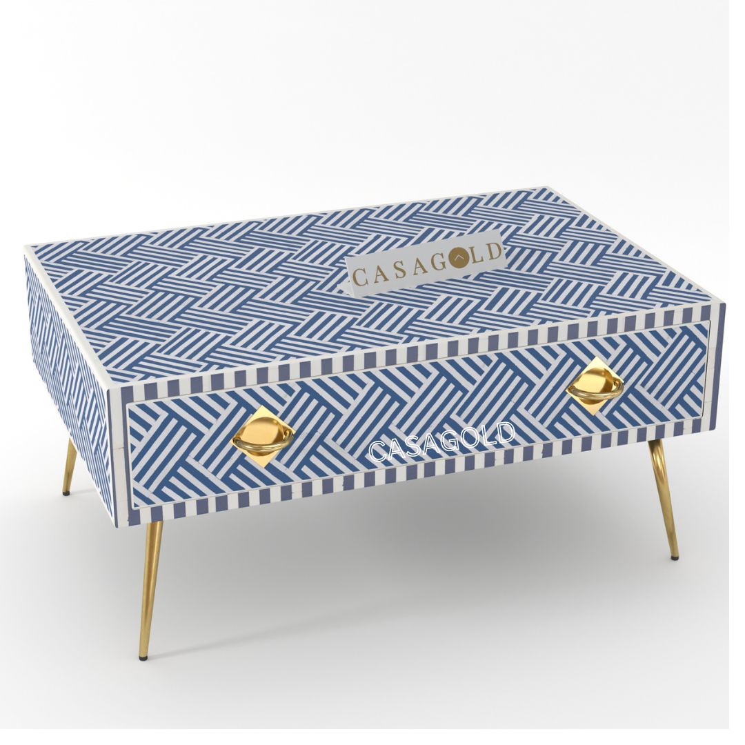 Zoey Inlay Coffee Table - Chevron