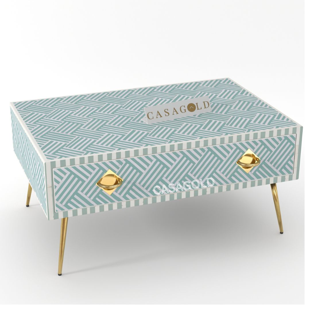 Zoey Inlay Coffee Table - Chevron