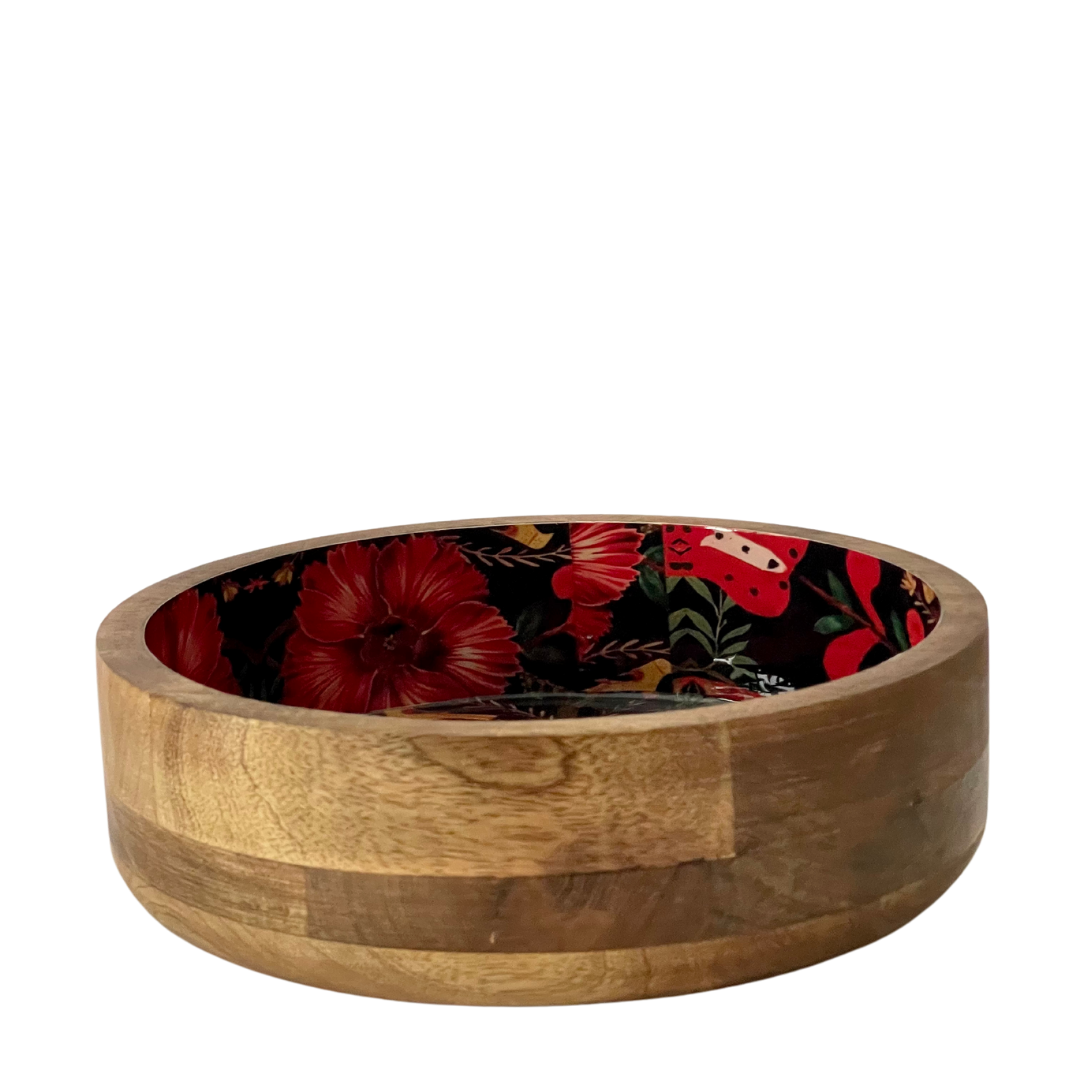 Wooden Serving Bowl - Bird of Paradise