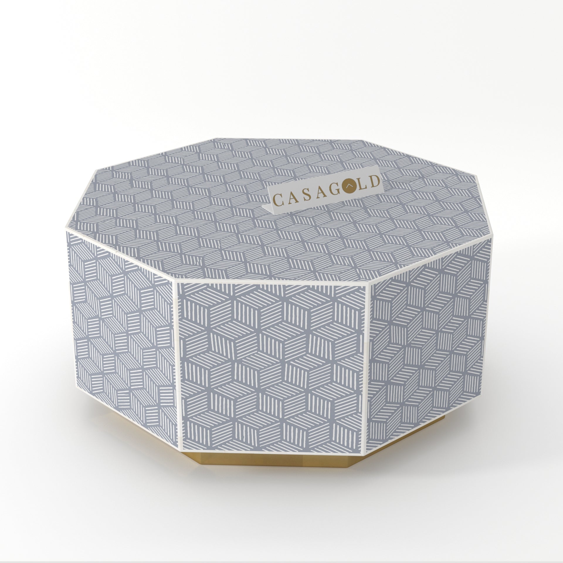 Artistic Bone Inlay Hexagon Coffee Table