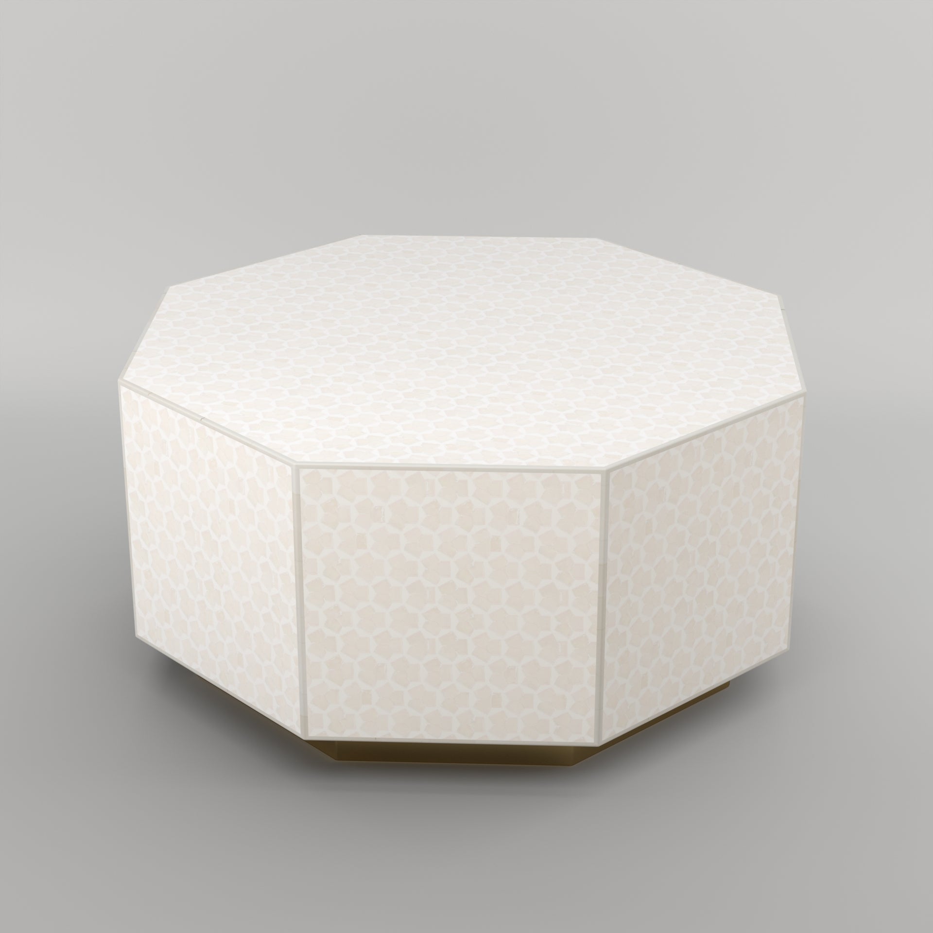 Artistic Bone Inlay Hexagonal Table for Contemporary Spaces