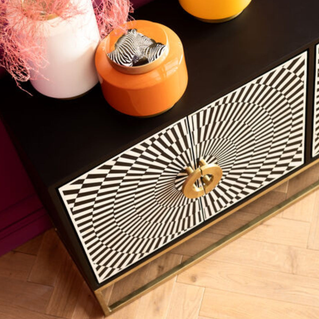 Black Kara Inlay Sideboard