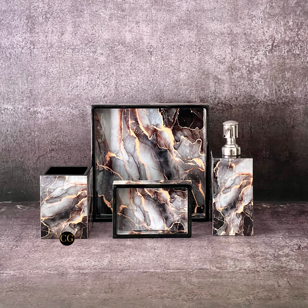 Black Marble bathroom set for sophistication