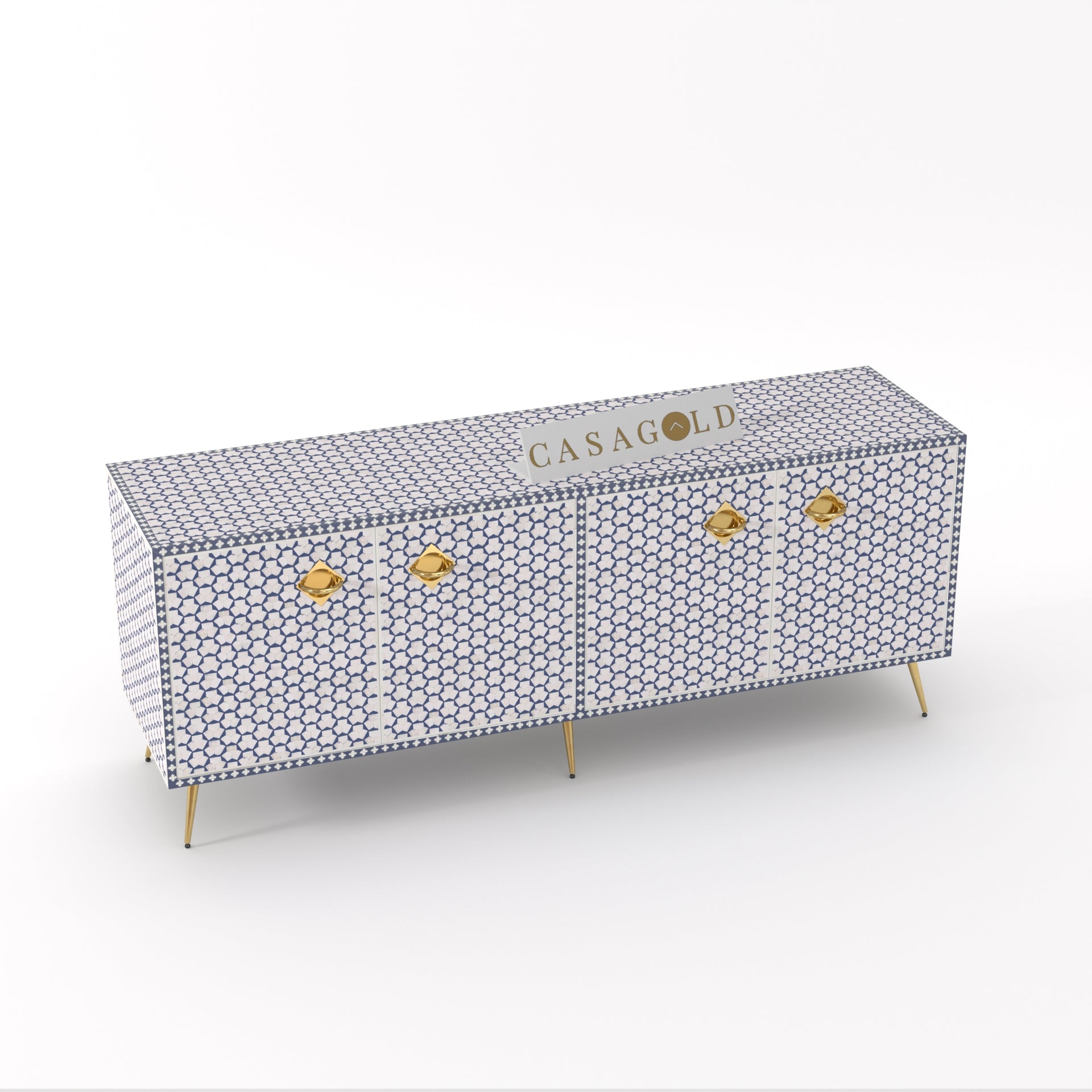 Black Targua Bone Inlay Sideboard