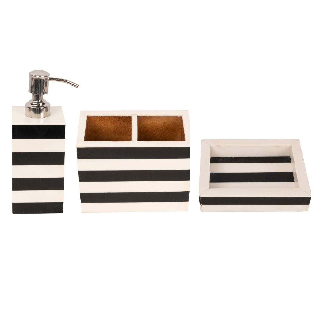 Black and White Bathroom Accessories Set