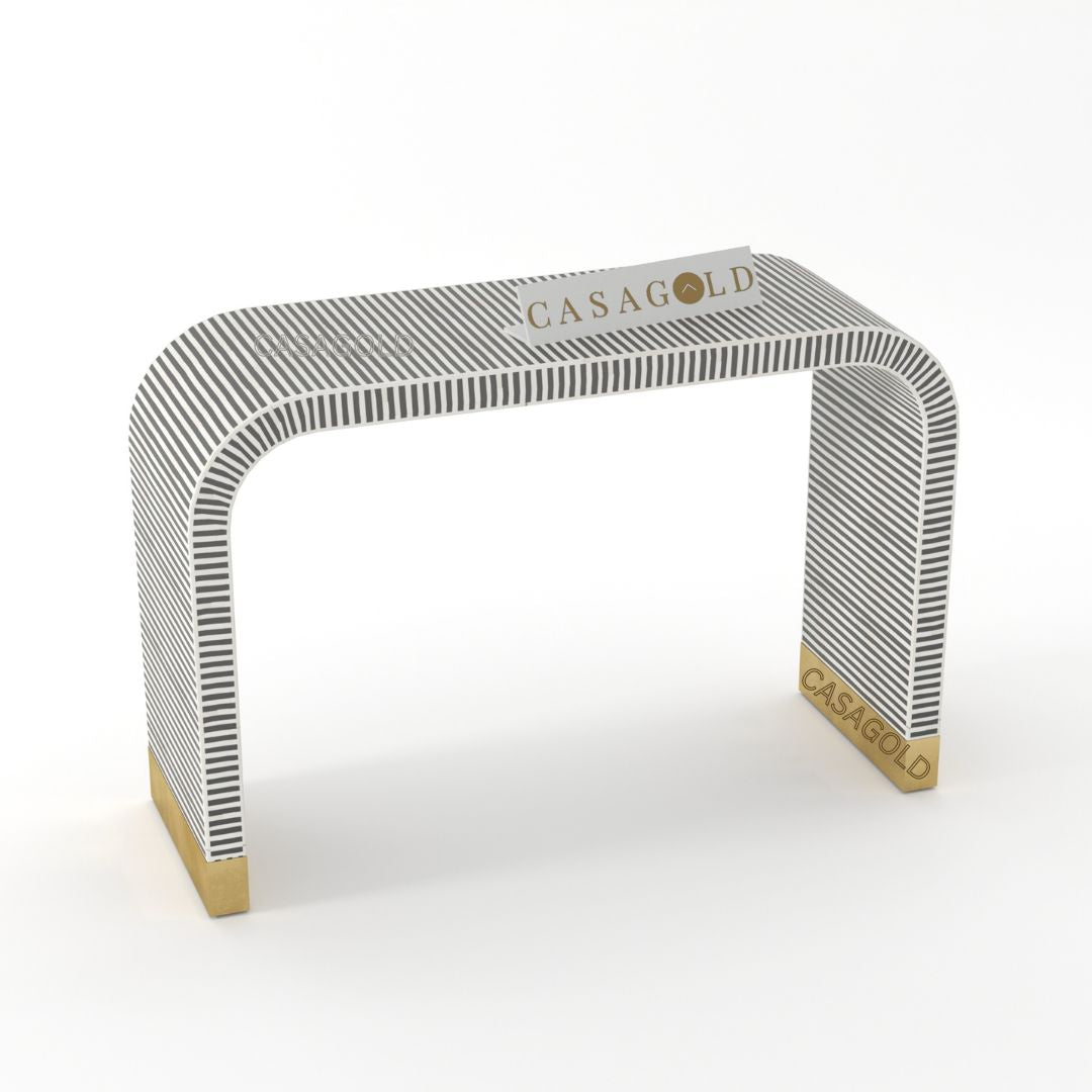 Black and White waterfall Inlay Console