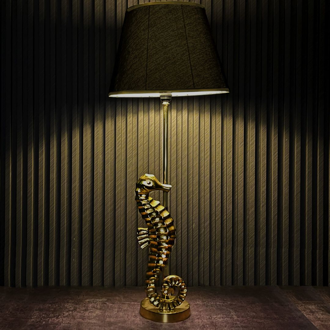 Seahorse Black and gold luxury lamp for striking decor