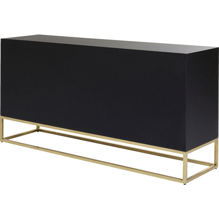 Black and white bone inlay sideboard for modern interiors.