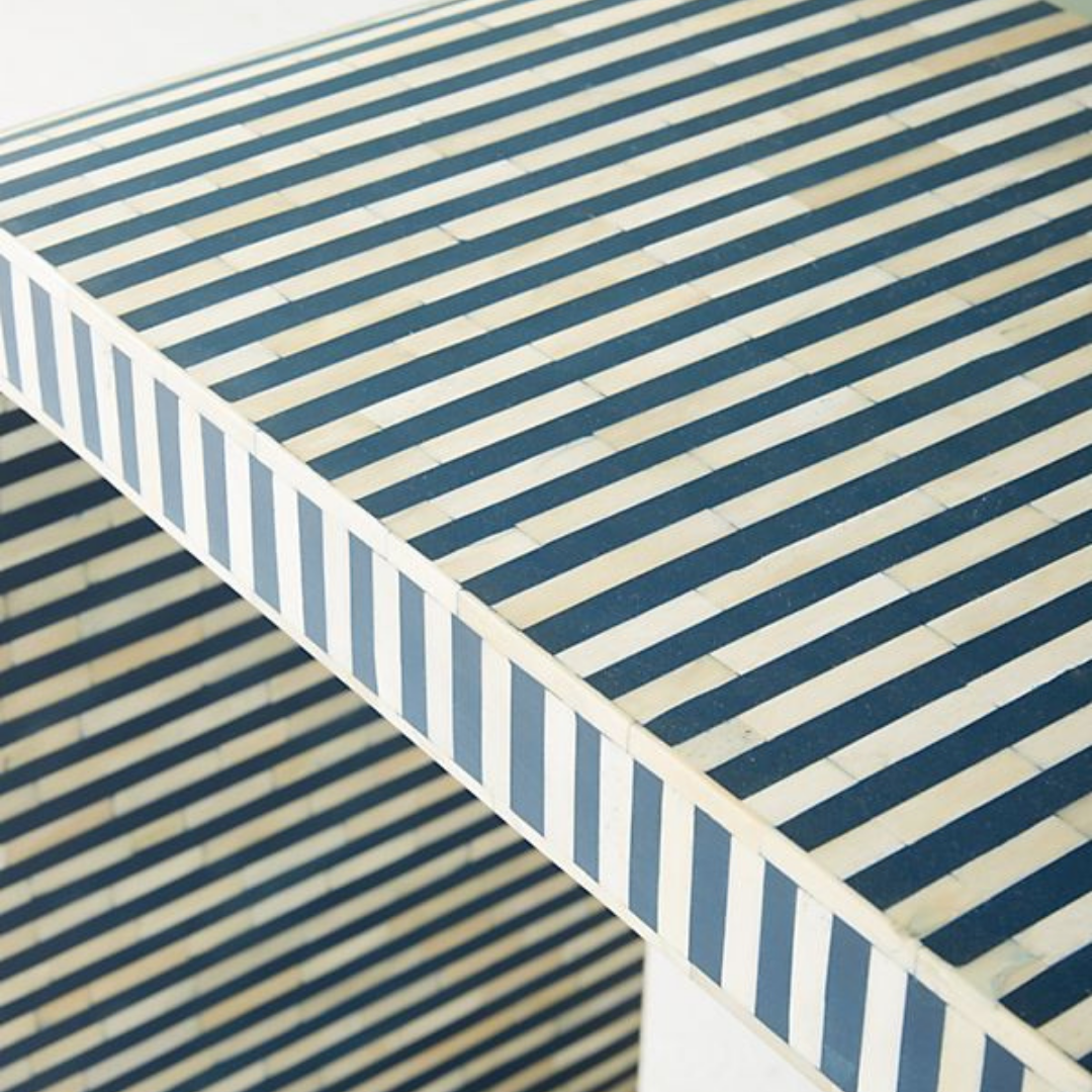 Blue and White Bone Inlay Console