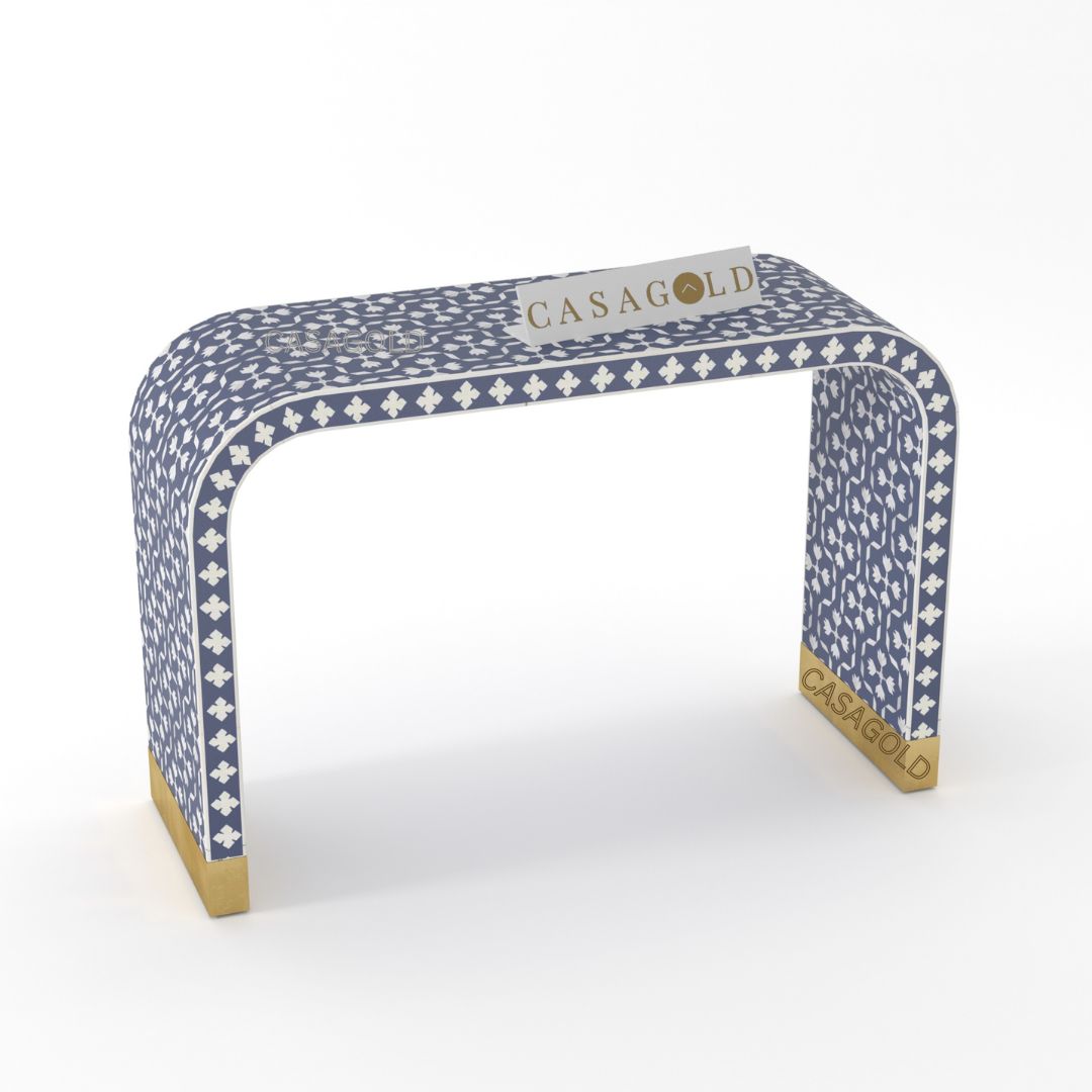 Bone Inlay Console with Gold Highlights