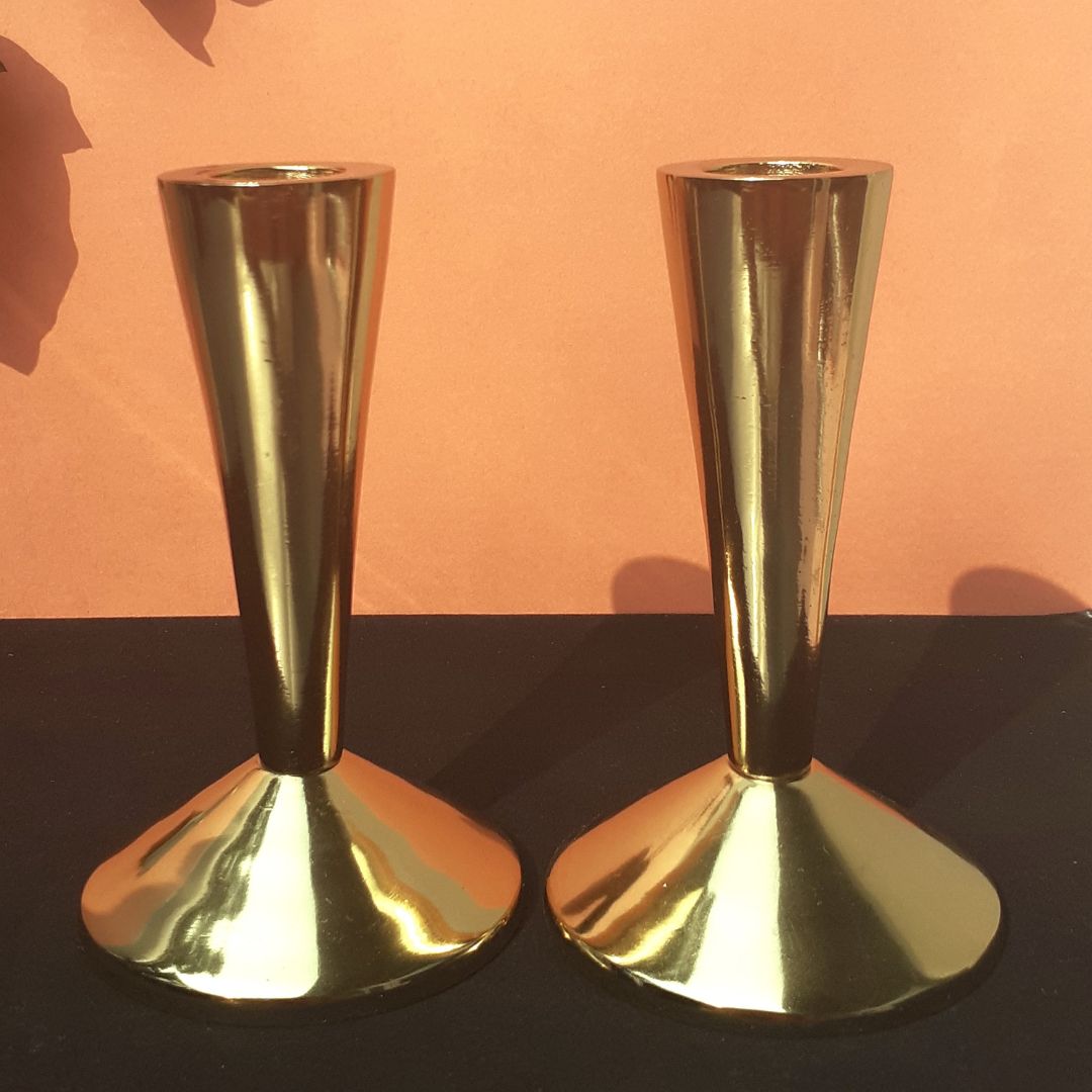 Brass Candle Holder with Intricate Detailing