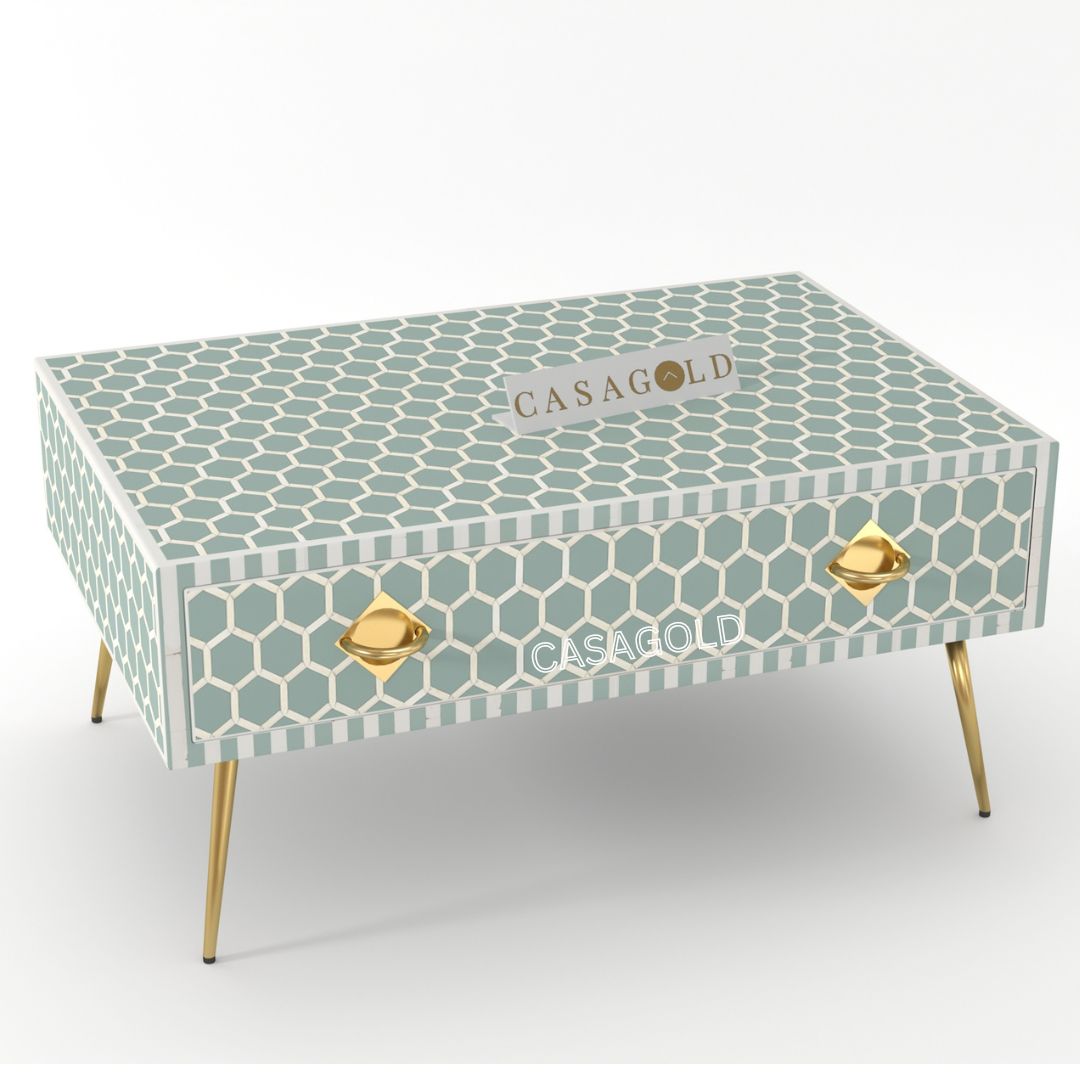 Classic Bone Inlay Rectangular Coffee Table