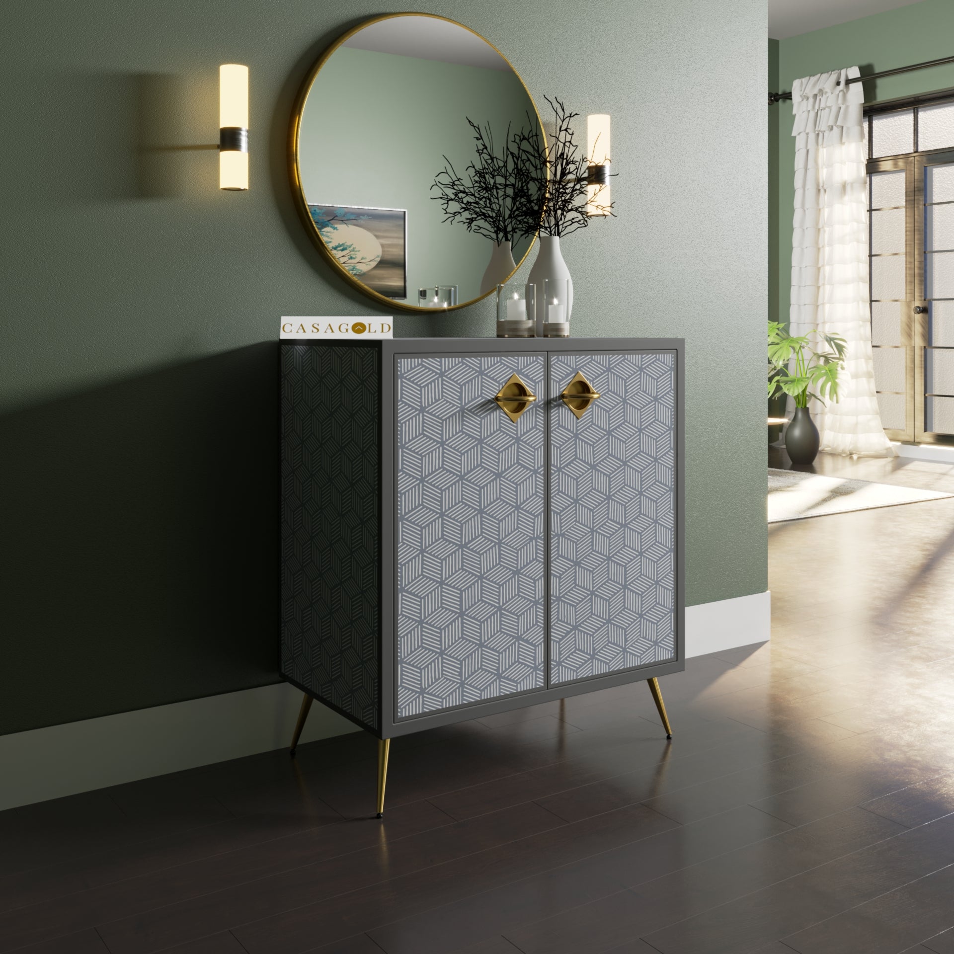 Classic Geo Bone Inlay Storage Cabinet bathroom storage unit lockable storage cabinet freestanding bathroom storage tall bathroom storage cabinet modular cabinets