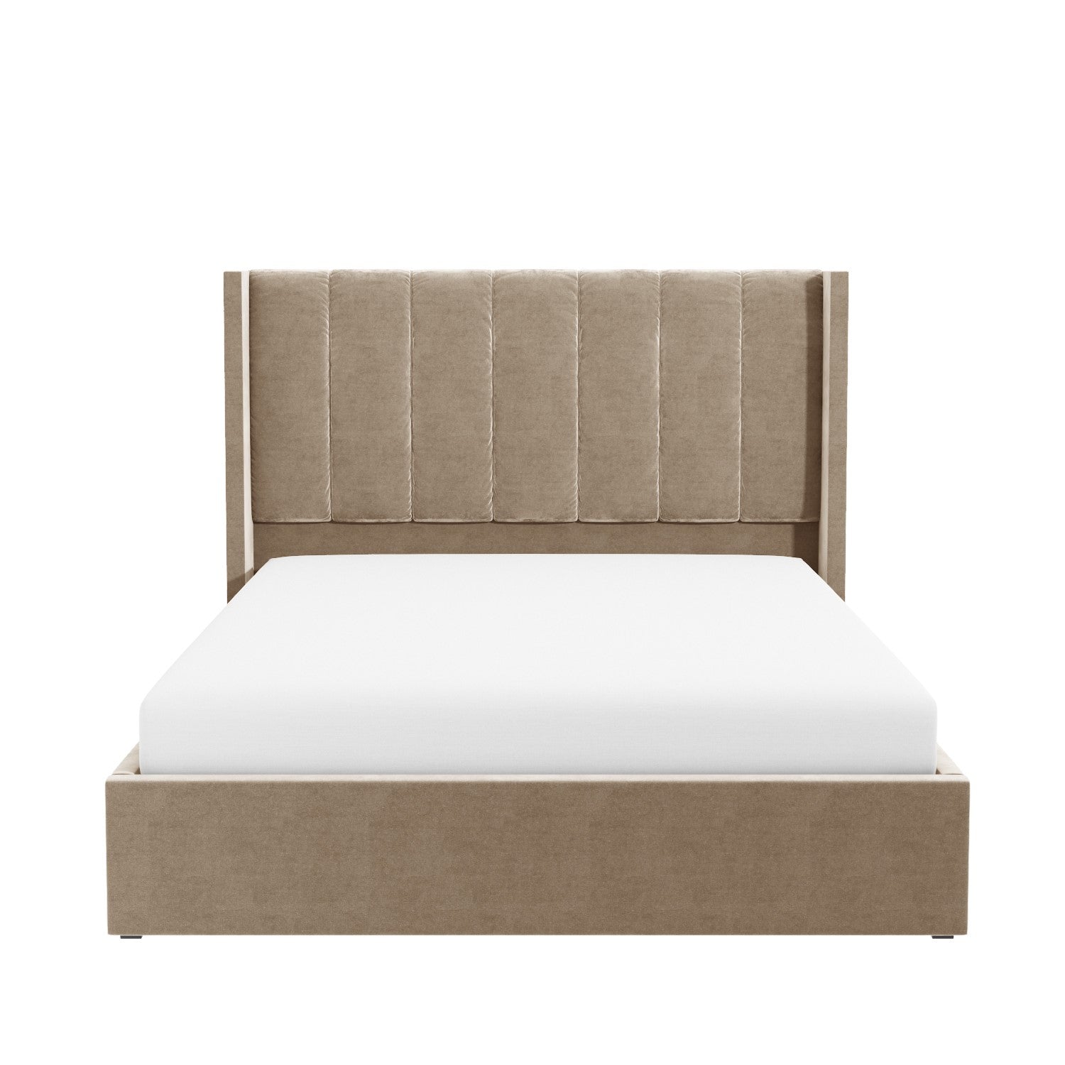 Classic velvet wings bed frame for cozy elegance